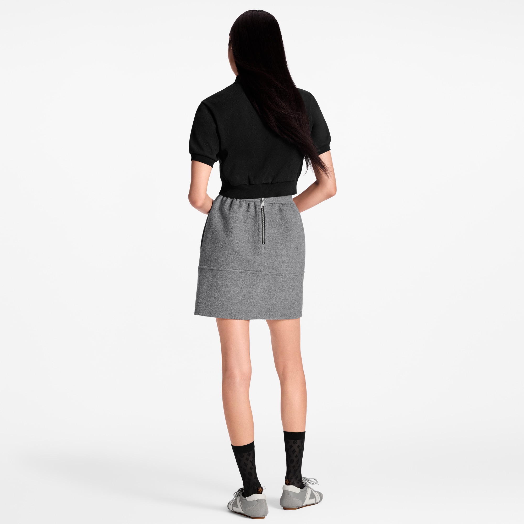 Polo corta con motivo Monogram e bottoni  Donna Abbigliamento Camicie e T-Shirt | LOUIS VUITTON (Zoom prodotto)