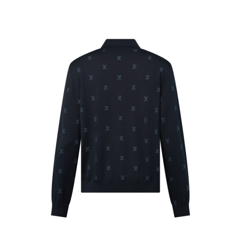 Polo in misto lana, seta e cachemire a maniche lunghe con firme LV Blason Uomo Abbigliamento Tutti i Capi di Abbigliamento | LOUIS VUITTON (Zoom prodotto)