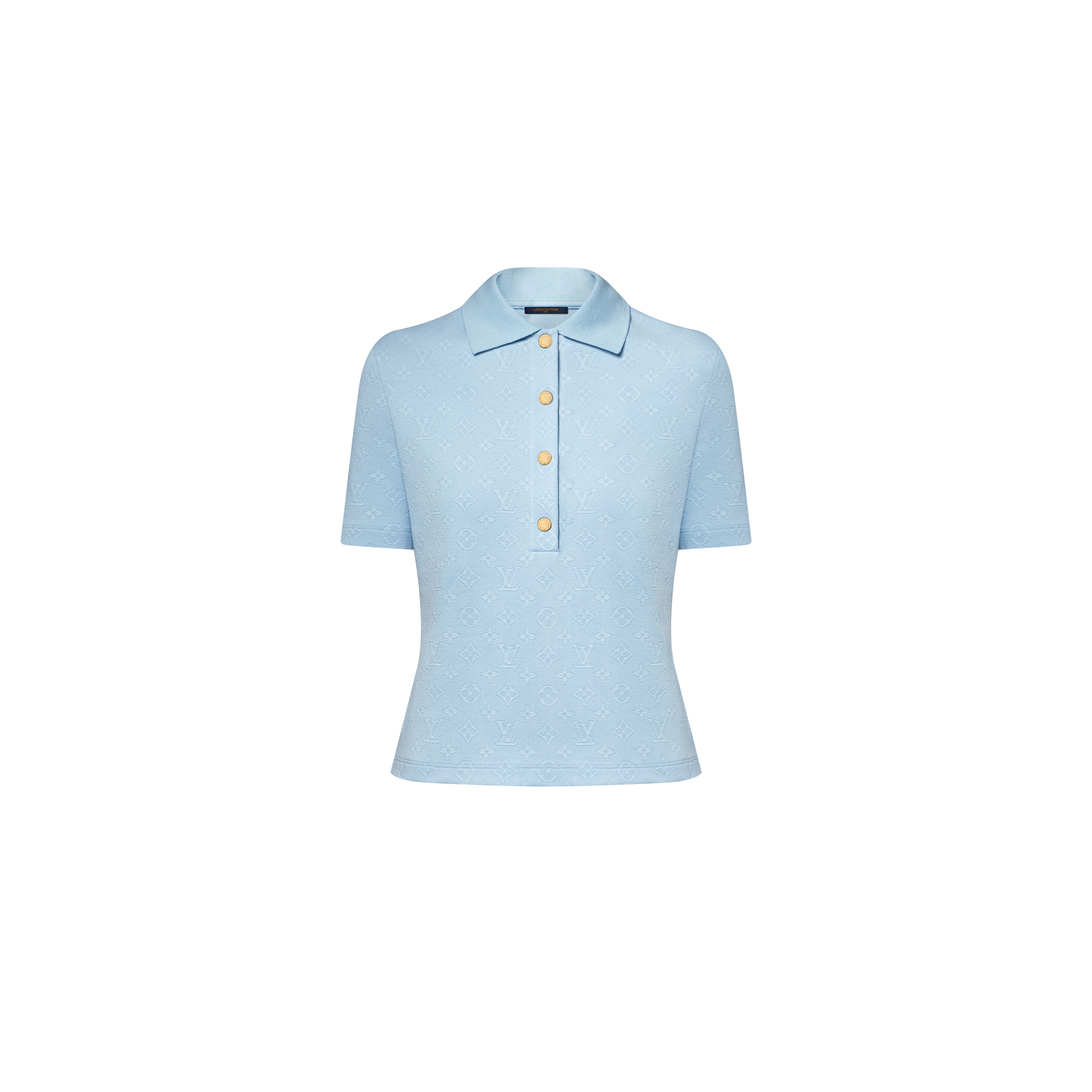 Polo in piqué con motivo Monogram  Donna Abbigliamento Camicie e T-Shirt | LOUIS VUITTON (Zoom prodotto)