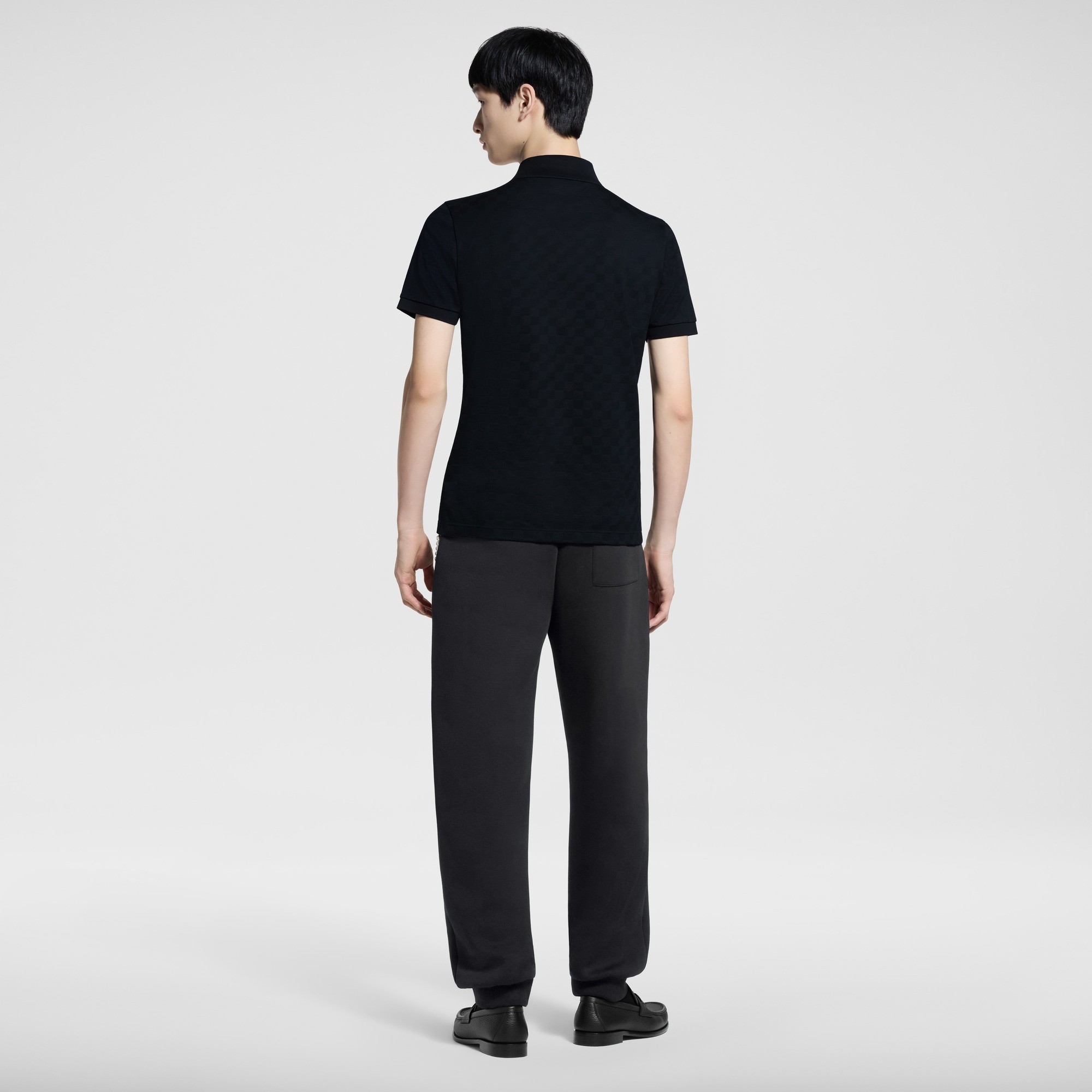 Polo in piqué di cotone con motivo Damier  Uomo Abbigliamento T-Shirt e Polo | LOUIS VUITTON (Zoom prodotto)