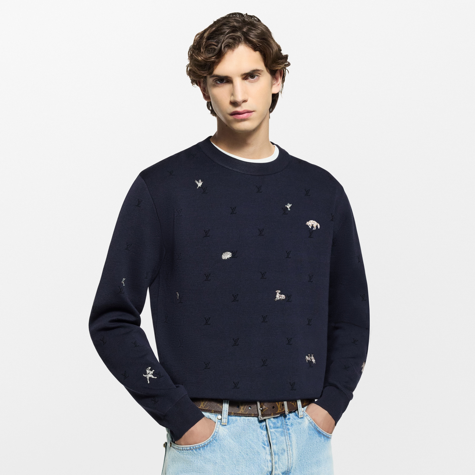 Pullover a maniche lunghe con firma LV Blason  Uomo Abbigliamento Tutti i Capi di Abbigliamento | LOUIS VUITTON (Zoom prodotto)