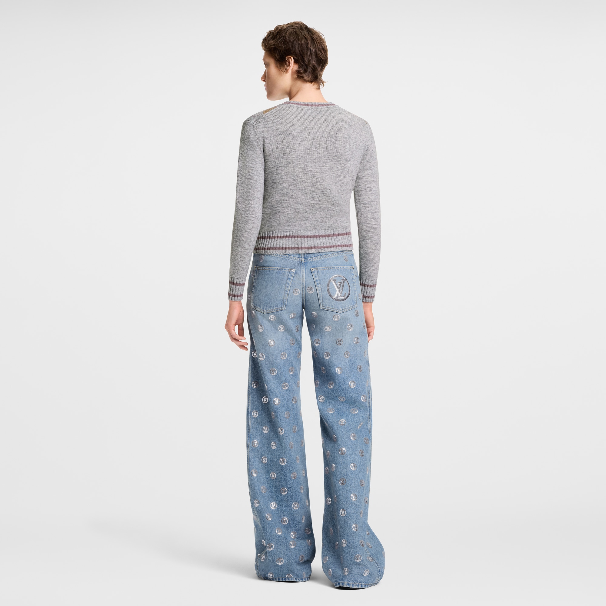 Pullover con motivo a losanghe e firma 3D  Donna Abbigliamento Maglieria | LOUIS VUITTON (Zoom prodotto)