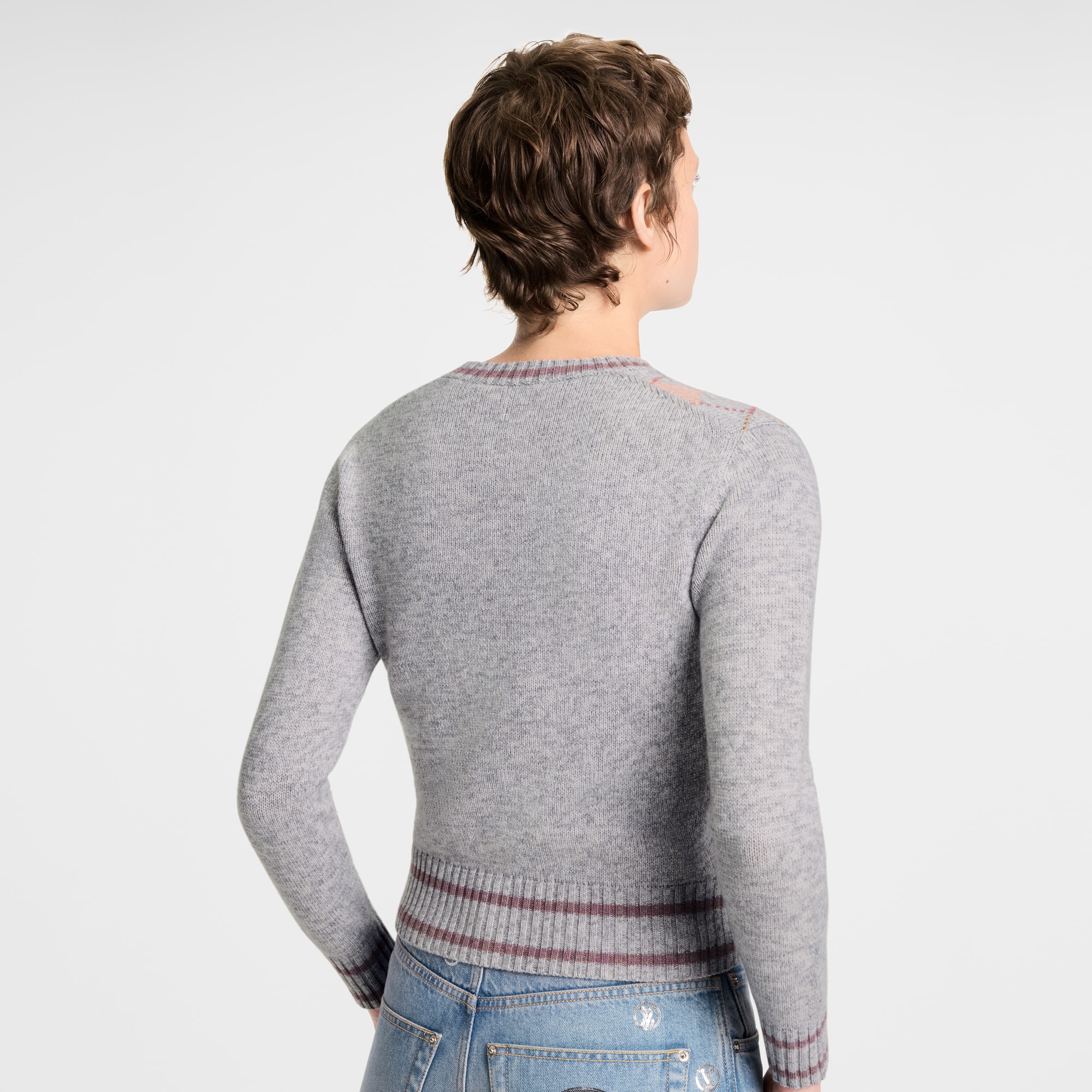 Pullover con motivo a losanghe e firma 3D  Donna Abbigliamento Maglieria | LOUIS VUITTON (Zoom prodotto)