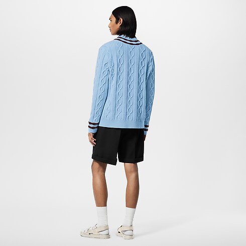 Pullover con scollo a V in maglia di lana e mohair intrecciata Uomo Abbigliamento Maglieria e Felpe | LOUIS VUITTON (Zoom prodotto)