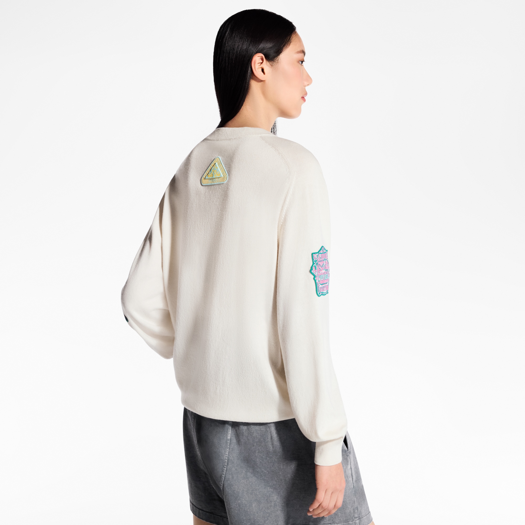 Pullover in cachemire con motivi di applicazioni ispirate ai viaggi  Donna Abbigliamento Maglieria | LOUIS VUITTON (Zoom prodotto)