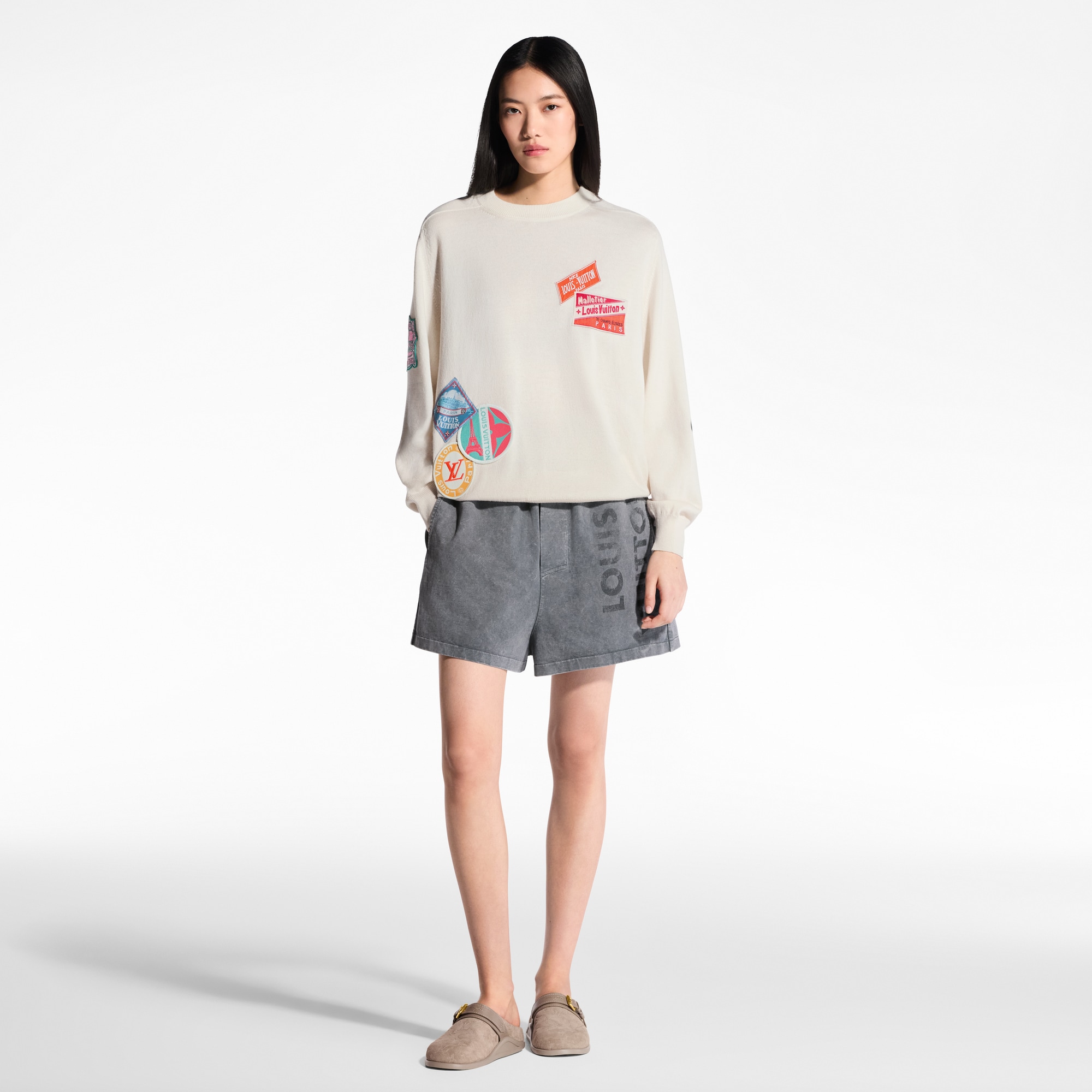 Pullover in cachemire con motivi di applicazioni ispirate ai viaggi  Donna Abbigliamento Maglieria | LOUIS VUITTON (Zoom prodotto)