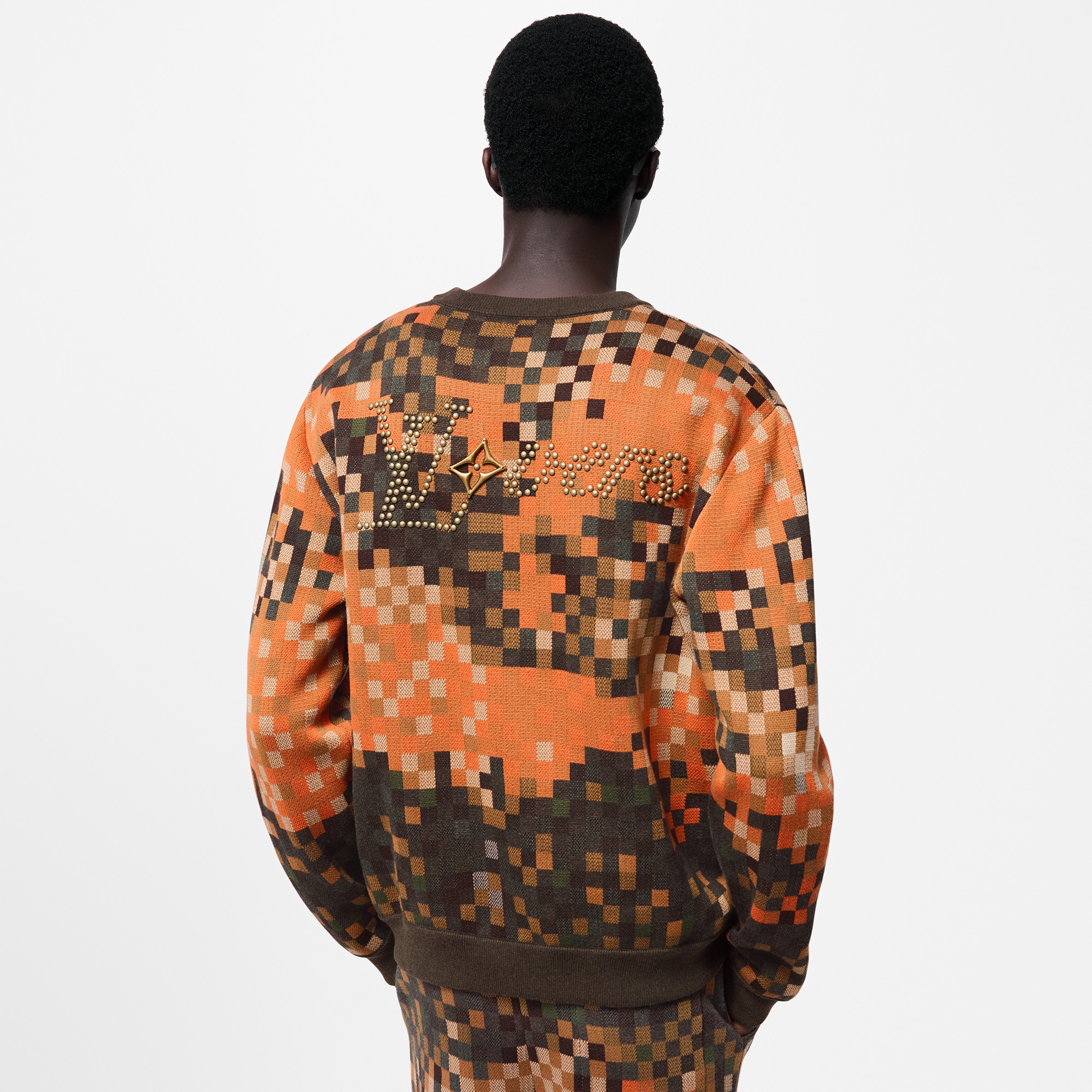 Pullover in cotone con motivo in trama jacquard  Uomo Abbigliamento Maglieria e Felpe | LOUIS VUITTON (Zoom prodotto)