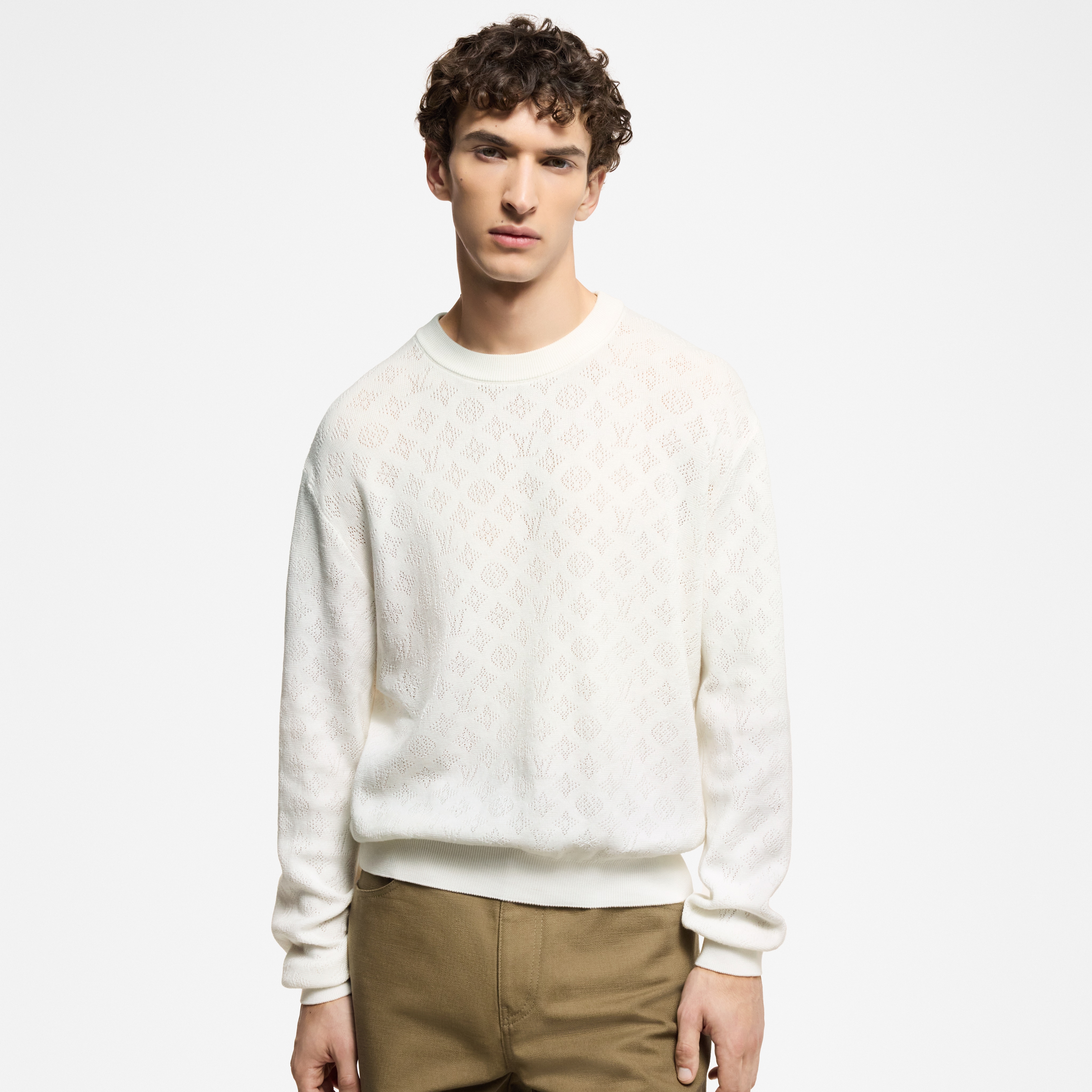Pullover in cotone con motivo Monogram Pointelle  Uomo Abbigliamento Tutti i Capi di Abbigliamento | LOUIS VUITTON (Zoom prodotto)