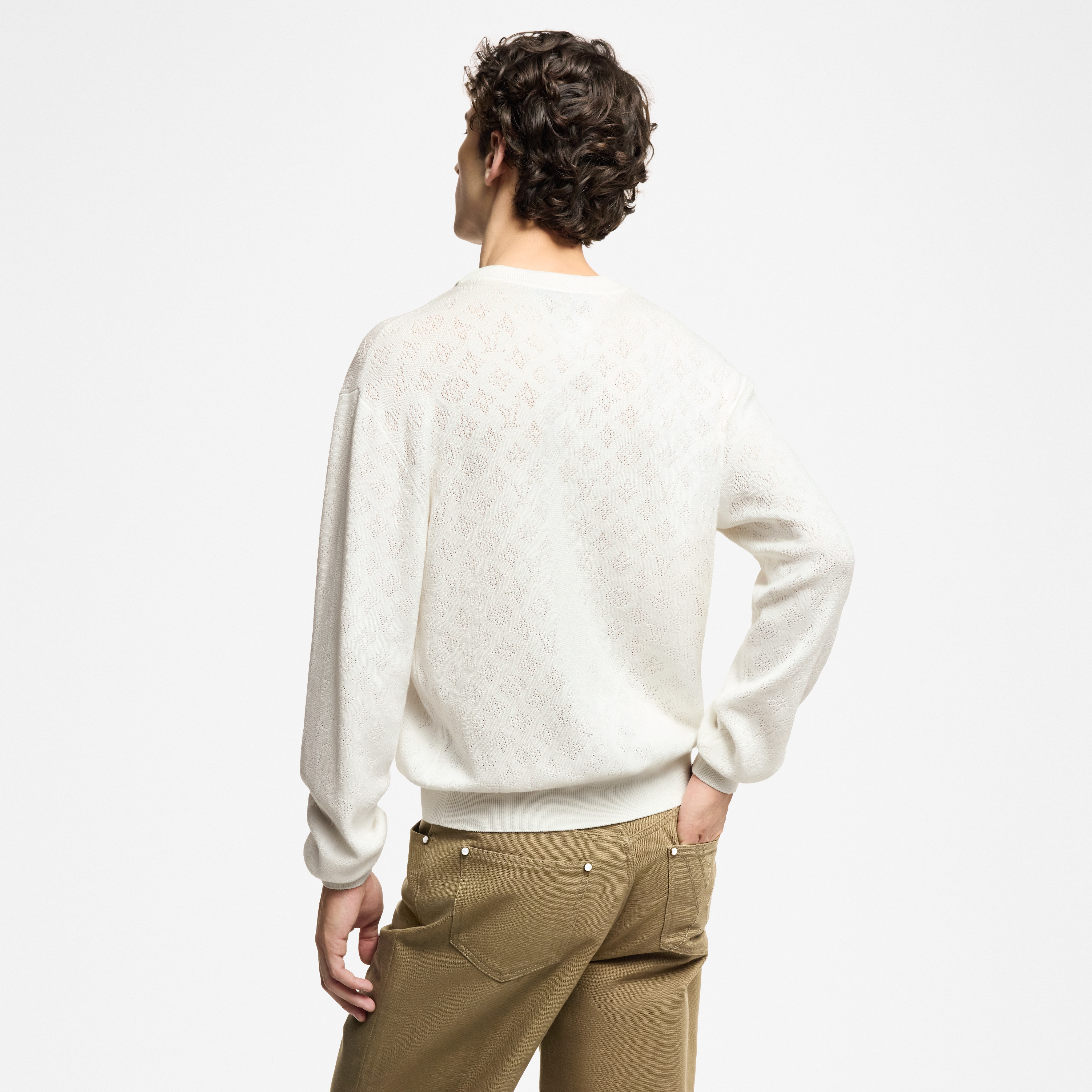 Pullover in cotone con motivo Monogram Pointelle  Uomo Abbigliamento Tutti i Capi di Abbigliamento | LOUIS VUITTON (Zoom prodotto)