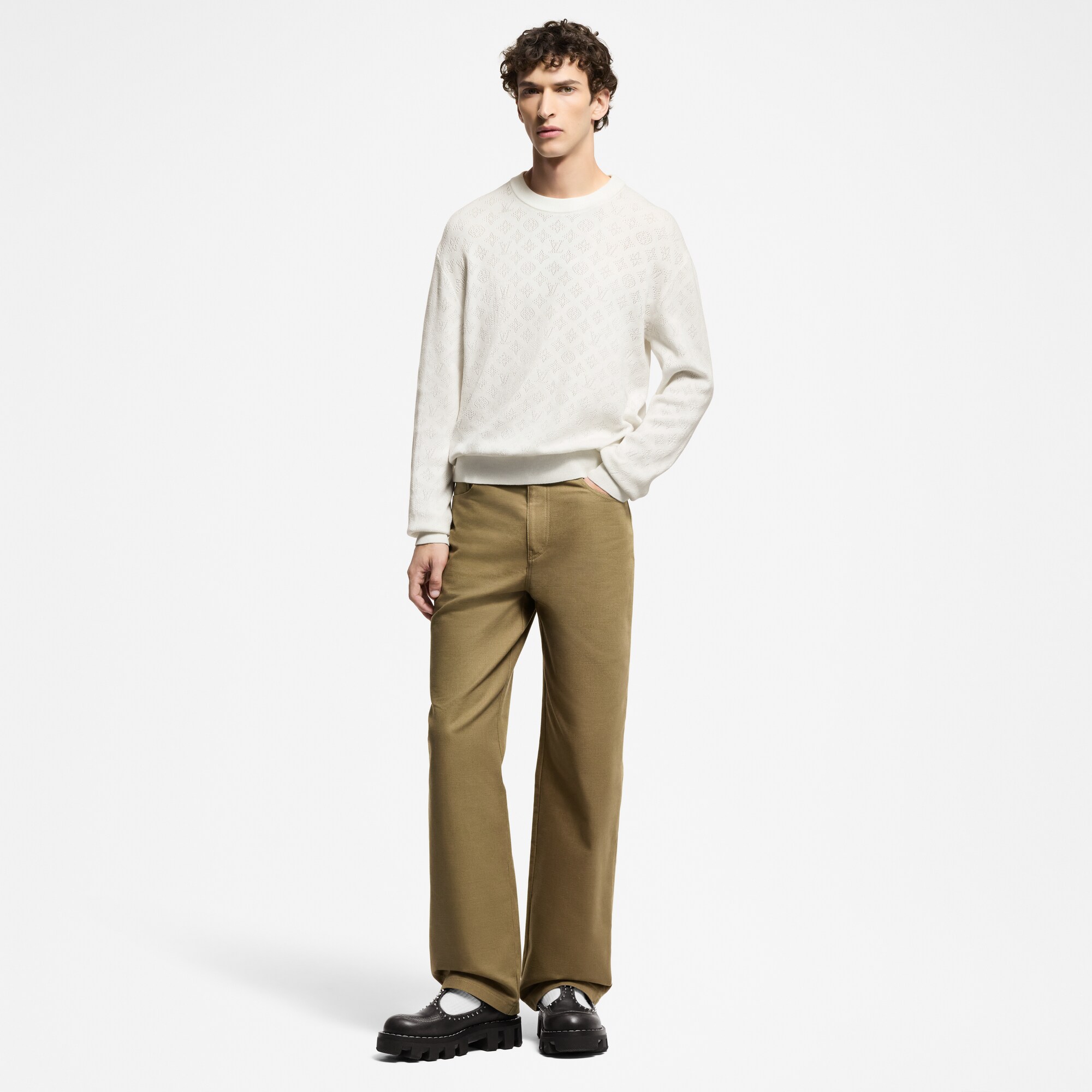 Pullover in cotone con motivo Monogram Pointelle  Uomo Abbigliamento Tutti i Capi di Abbigliamento | LOUIS VUITTON (Zoom prodotto)