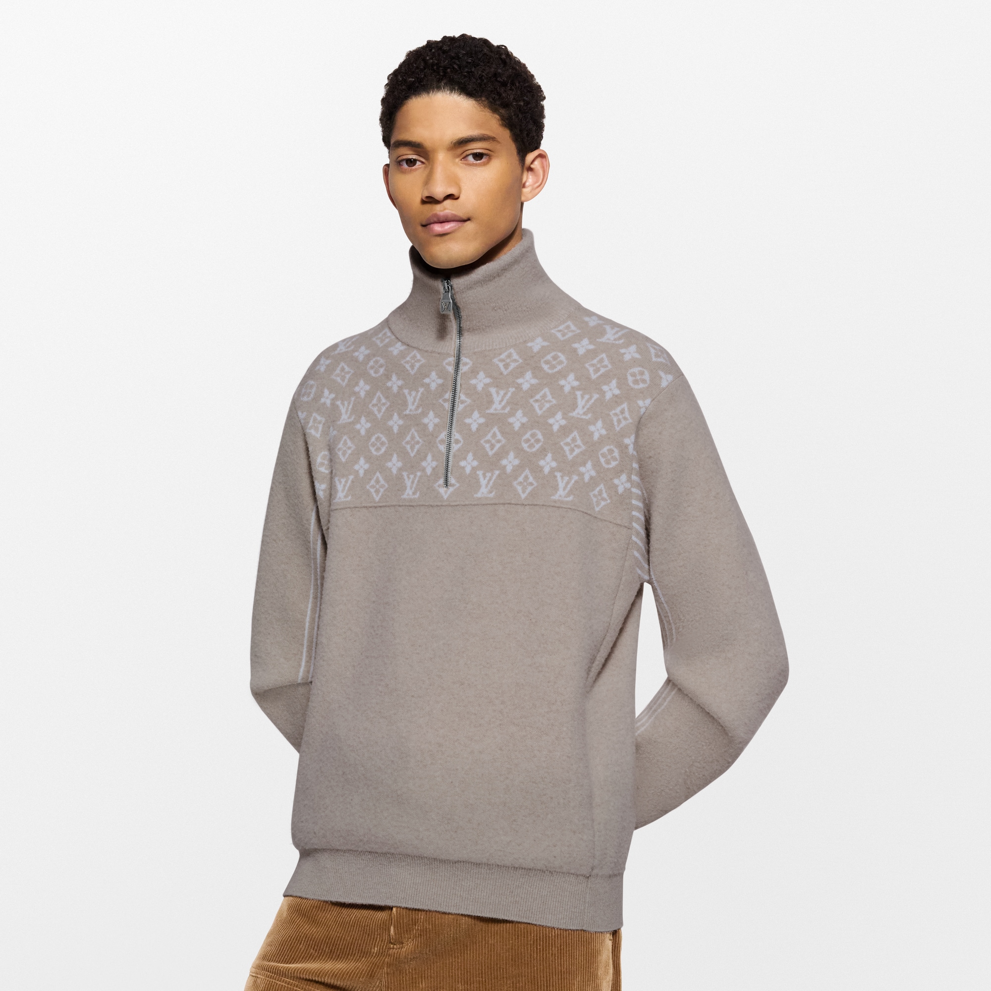 Pullover in lana a coste con mezza zip  Novità Per gli uomini LV Ski | LOUIS VUITTON (Zoom prodotto)