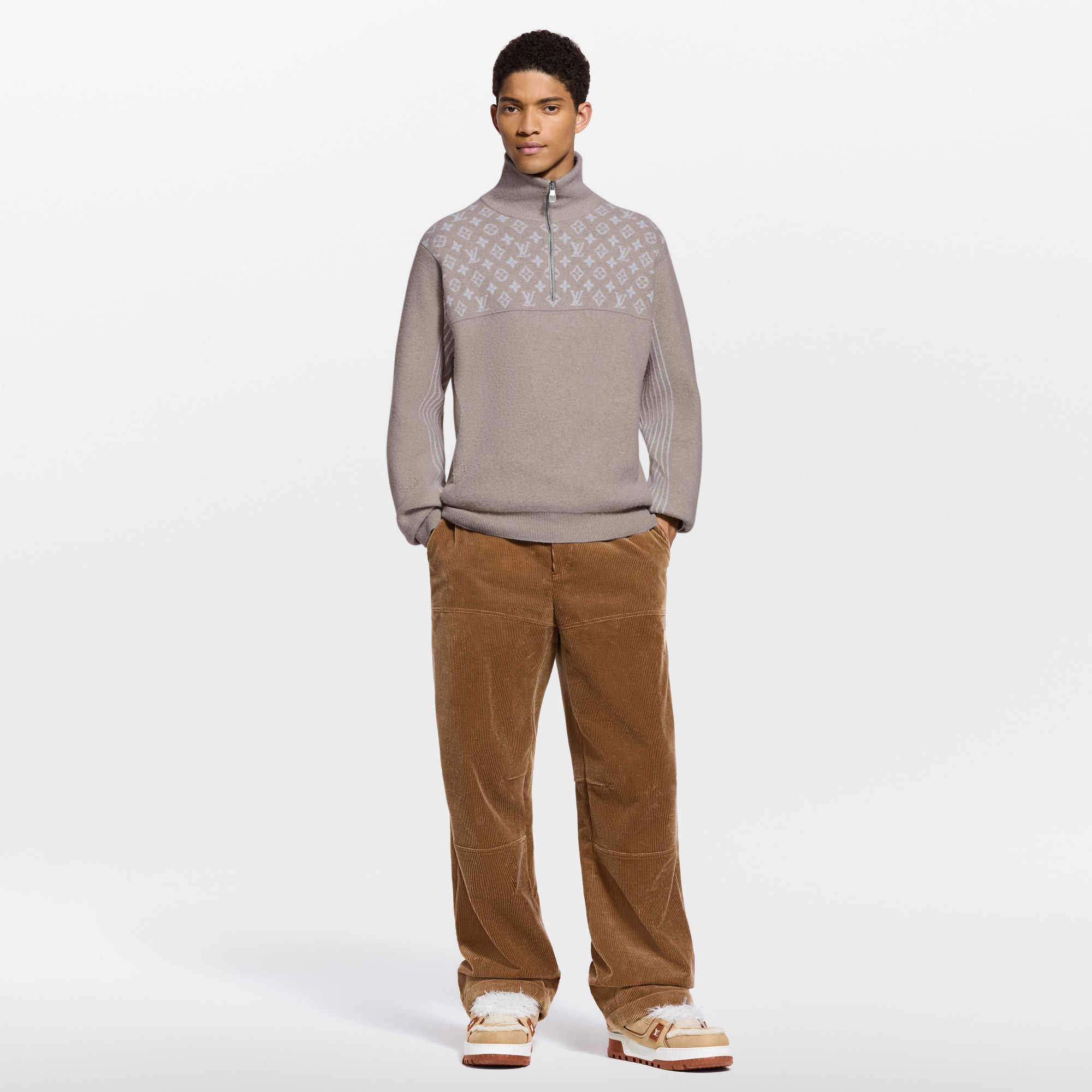 Pullover in lana a coste con mezza zip  Novità Per gli uomini LV Ski | LOUIS VUITTON (Zoom prodotto)