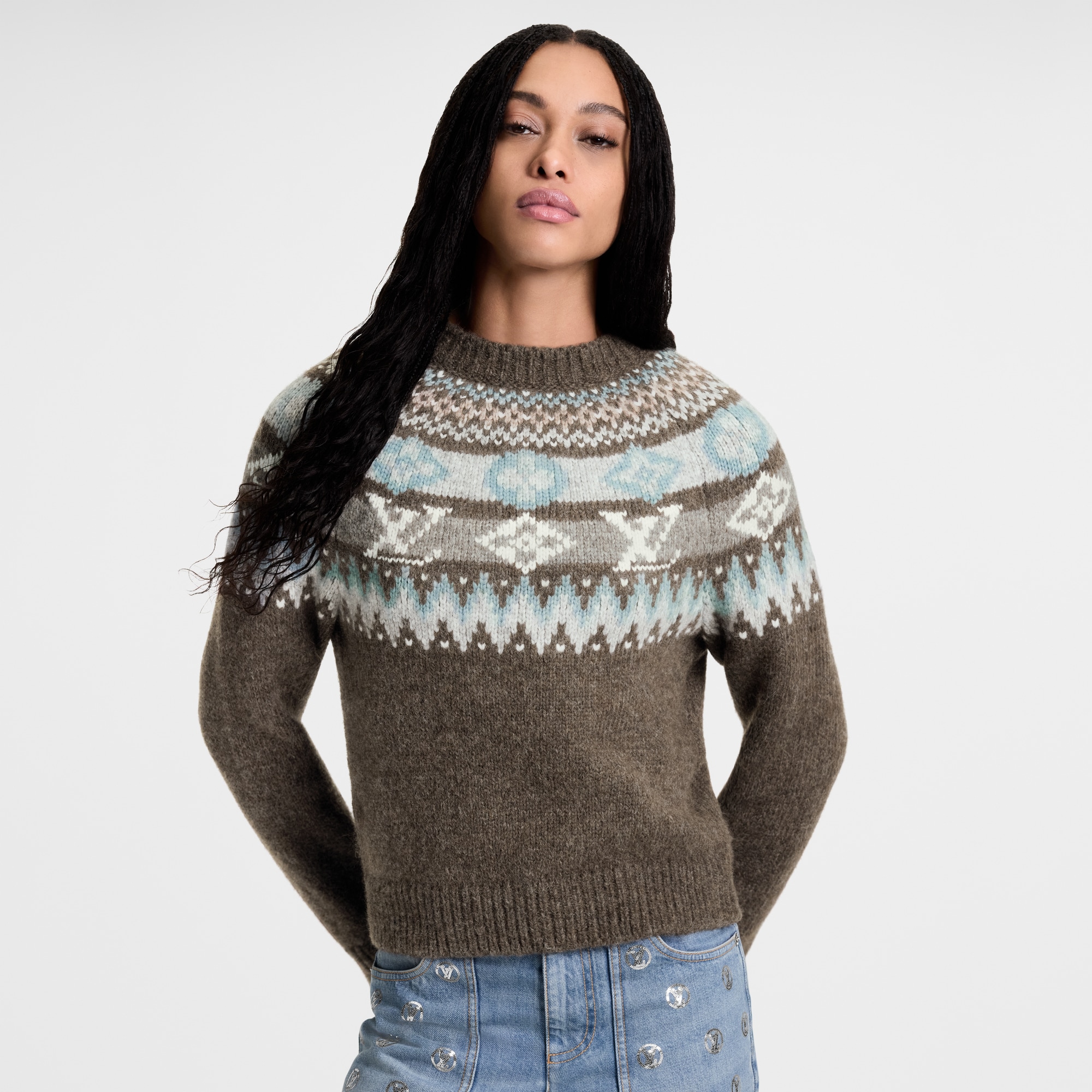 Pullover in maglia con firma grafica  Donna Abbigliamento Maglieria | LOUIS VUITTON (Zoom prodotto)