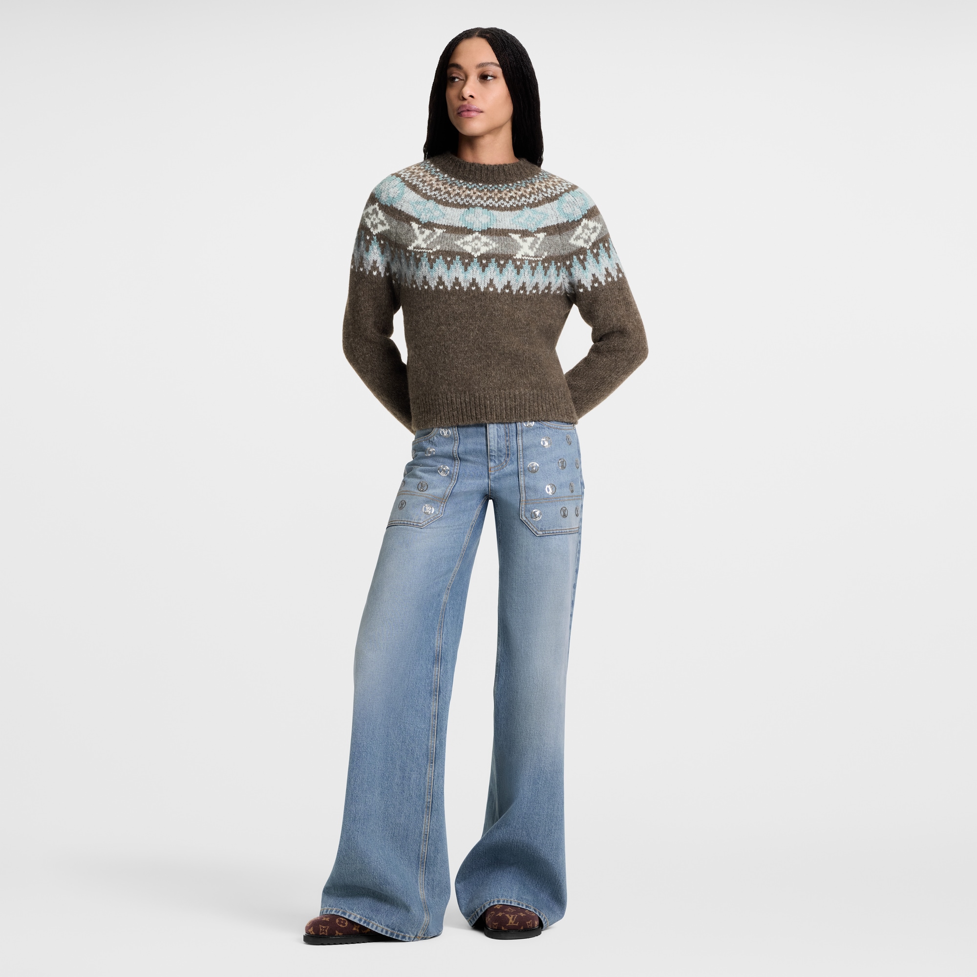 Pullover in maglia con firma grafica  Donna Abbigliamento Maglieria | LOUIS VUITTON (Zoom prodotto)
