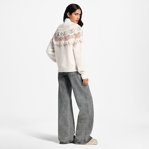 Pullover in maglia con motivo alpino e paillettes Donna Abbigliamento Top e camicie | LOUIS VUITTON (Zoom prodotto)