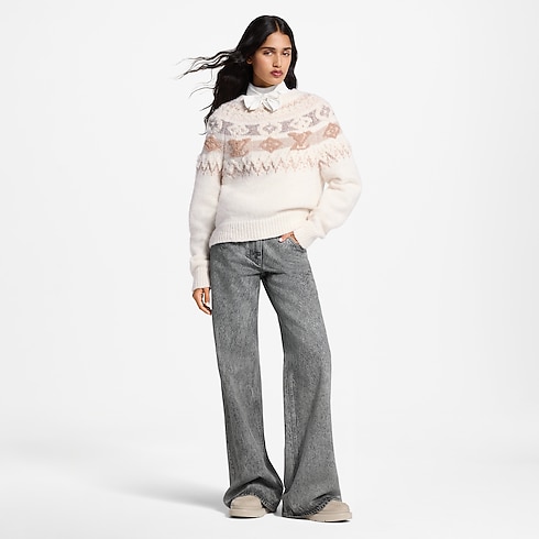 Pullover in maglia con motivo alpino e paillettes Donna Abbigliamento Top e camicie | LOUIS VUITTON (Zoom prodotto)