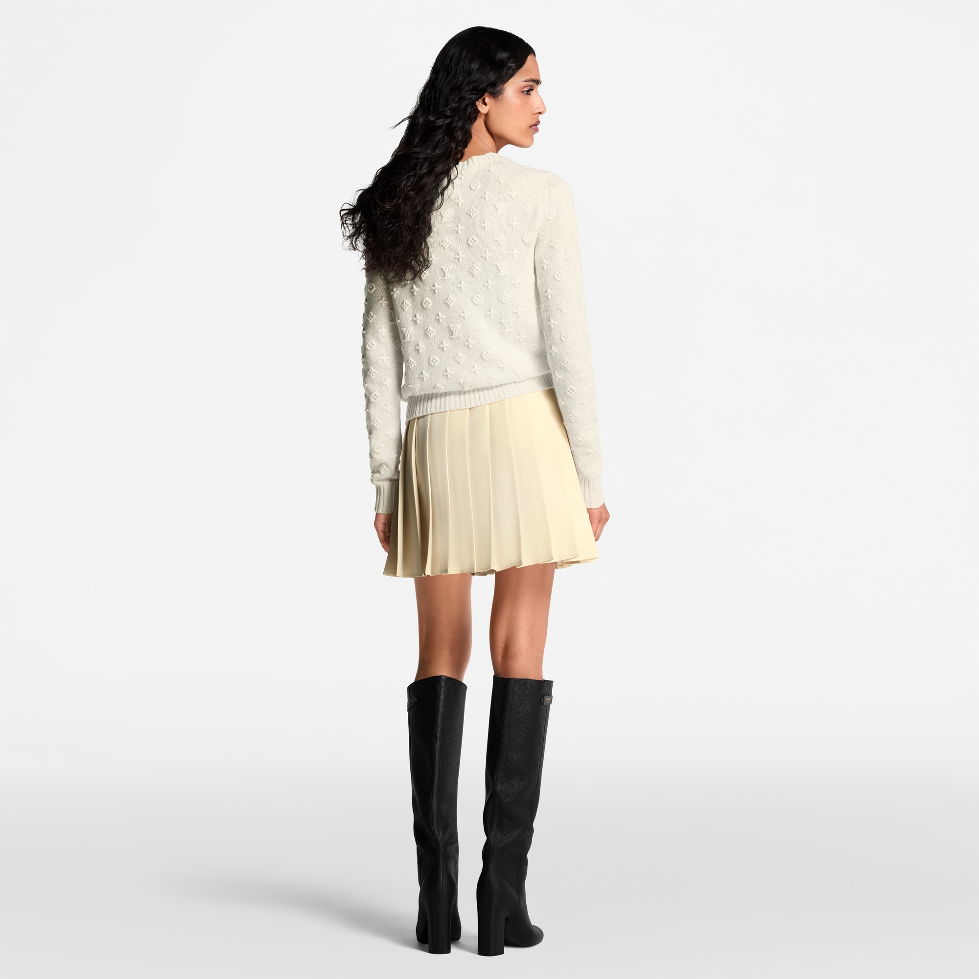 Pullover in maglia con motivo Monogram 3D  Donna Abbigliamento Maglieria | LOUIS VUITTON (Zoom prodotto)