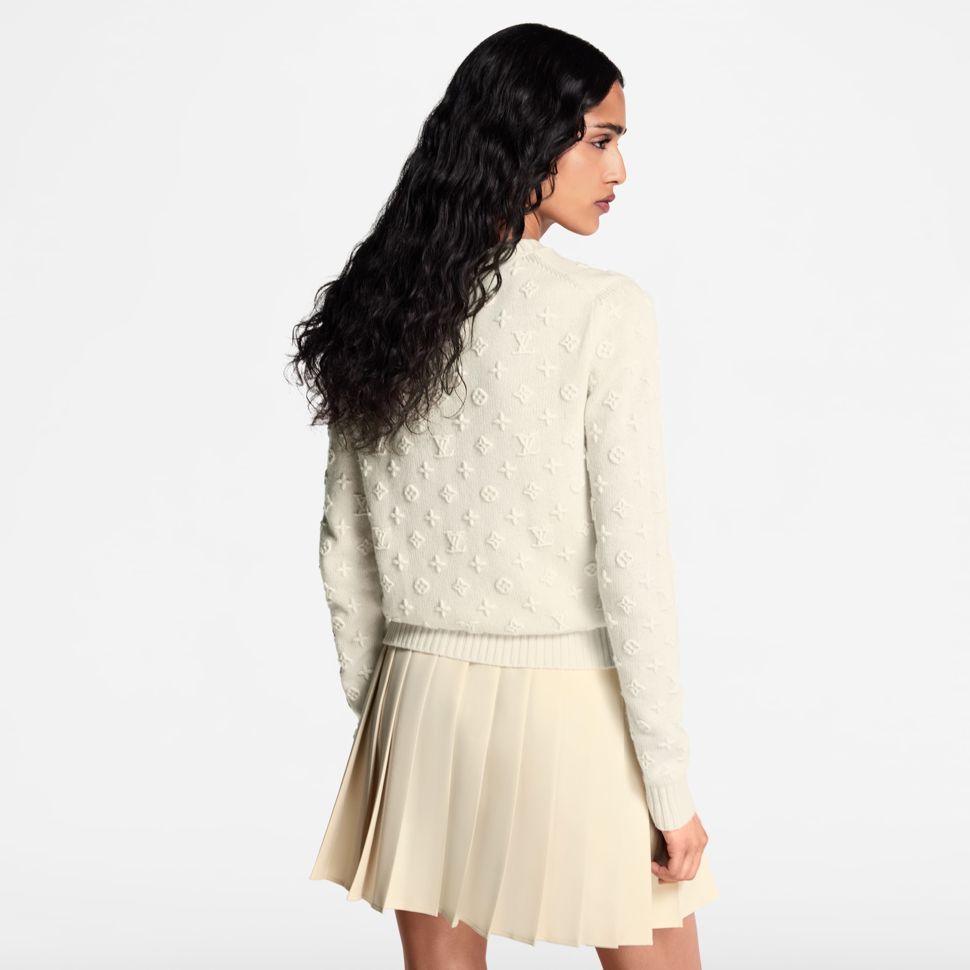 Pullover in maglia con motivo Monogram 3D  Donna Abbigliamento Maglieria | LOUIS VUITTON (Zoom prodotto)