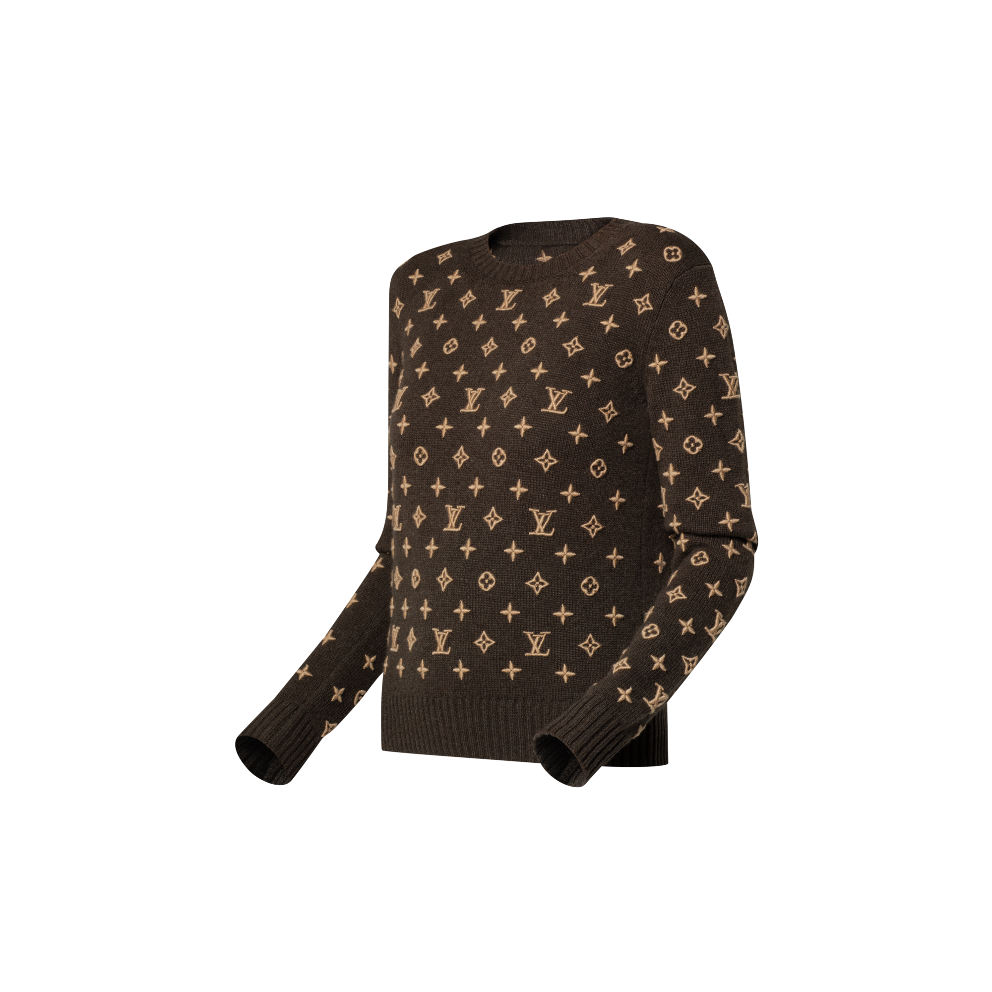 Pullover in maglia con motivo Monogram 3D  Donna Abbigliamento Maglieria | LOUIS VUITTON (Zoom prodotto)