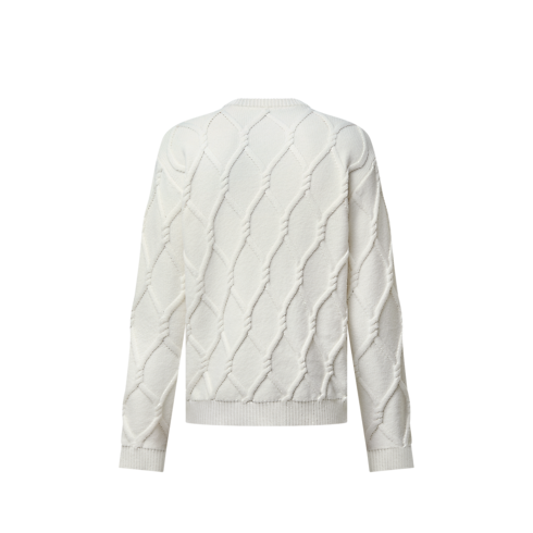 Pullover in maglia intrecciata di misto lana con decori Uomo Abbigliamento Tutti i Capi di Abbigliamento | LOUIS VUITTON (Zoom prodotto)