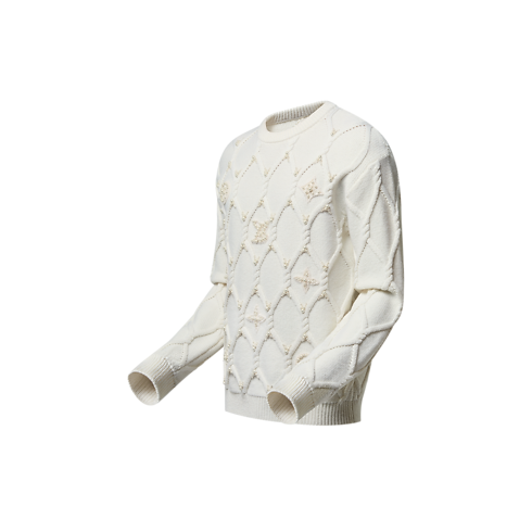 Pullover in maglia intrecciata di misto lana con decori Uomo Abbigliamento Tutti i Capi di Abbigliamento | LOUIS VUITTON (Zoom prodotto)