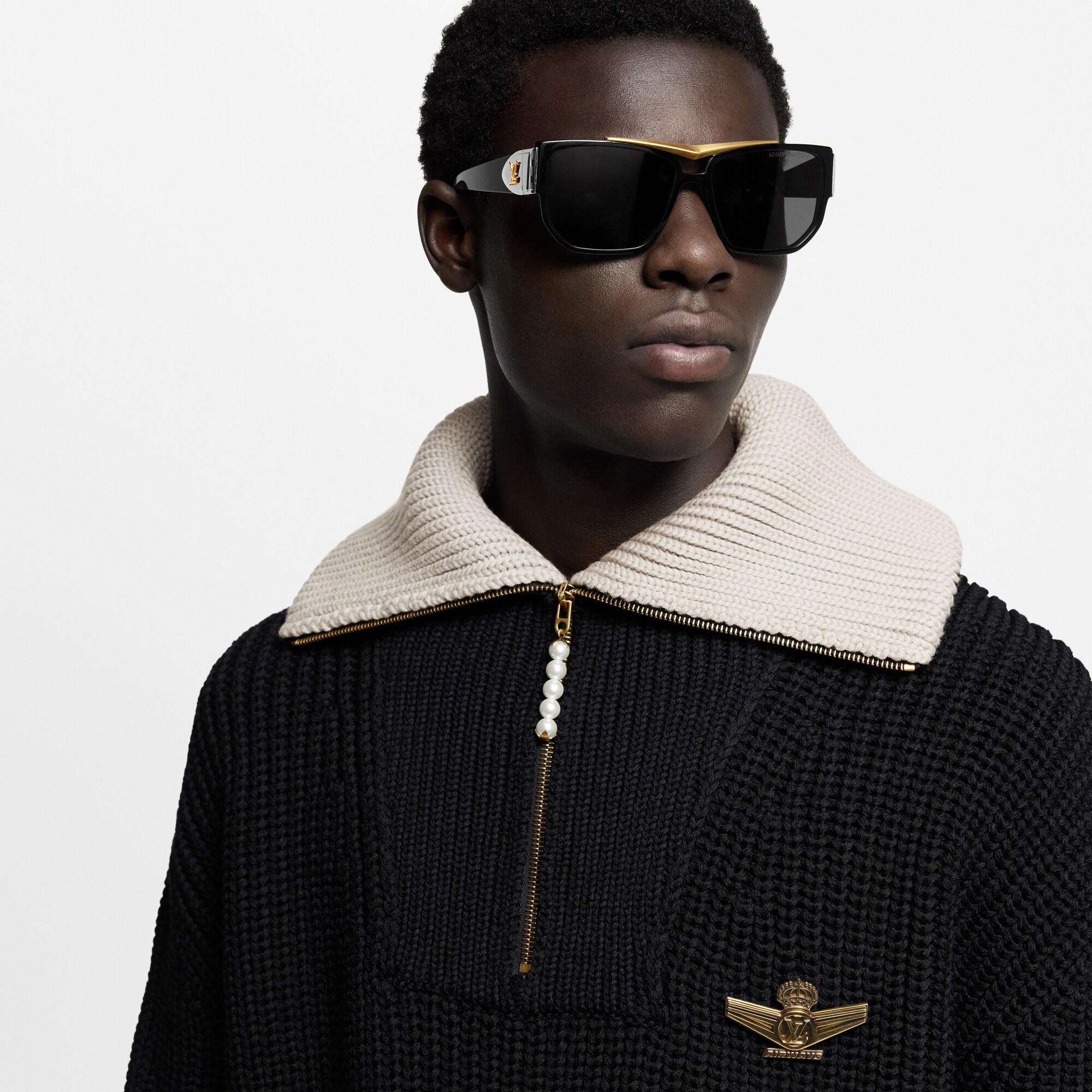 Pullover in misto lana pesante con mezza zip  Uomo Abbigliamento Tutti i Capi di Abbigliamento | LOUIS VUITTON (Zoom prodotto)