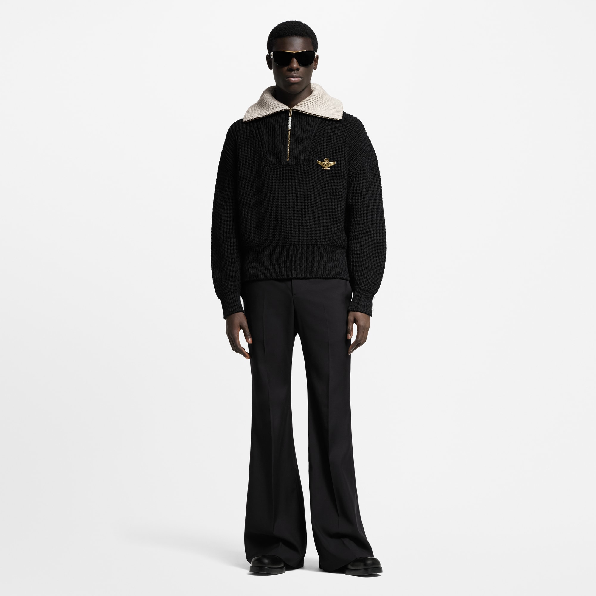 Pullover in misto lana pesante con mezza zip  Uomo Abbigliamento Tutti i Capi di Abbigliamento | LOUIS VUITTON (Zoom prodotto)