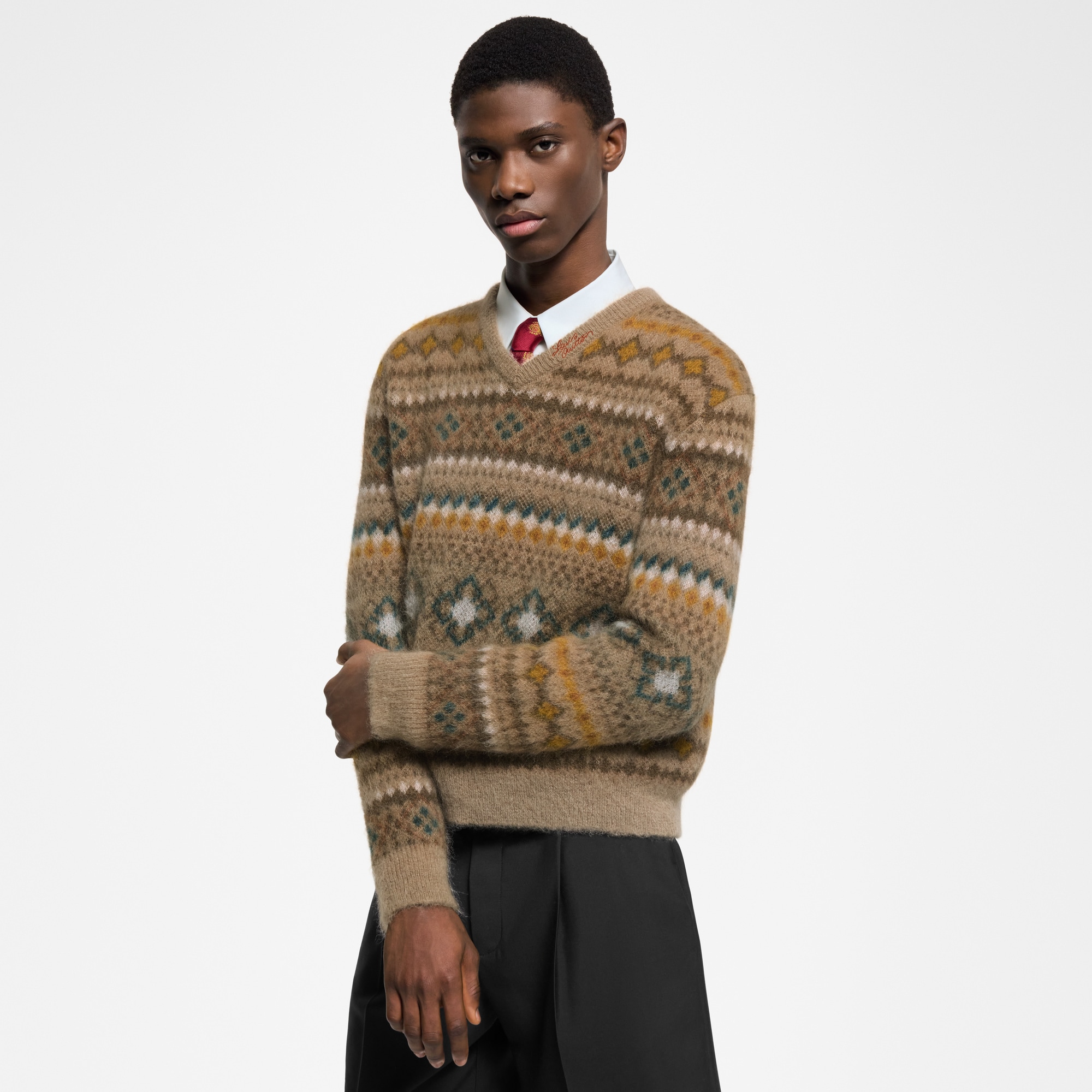 Pullover in misto mohair con motivo Fair Isle  Uomo Abbigliamento Tutti i Capi di Abbigliamento | LOUIS VUITTON (Zoom prodotto)