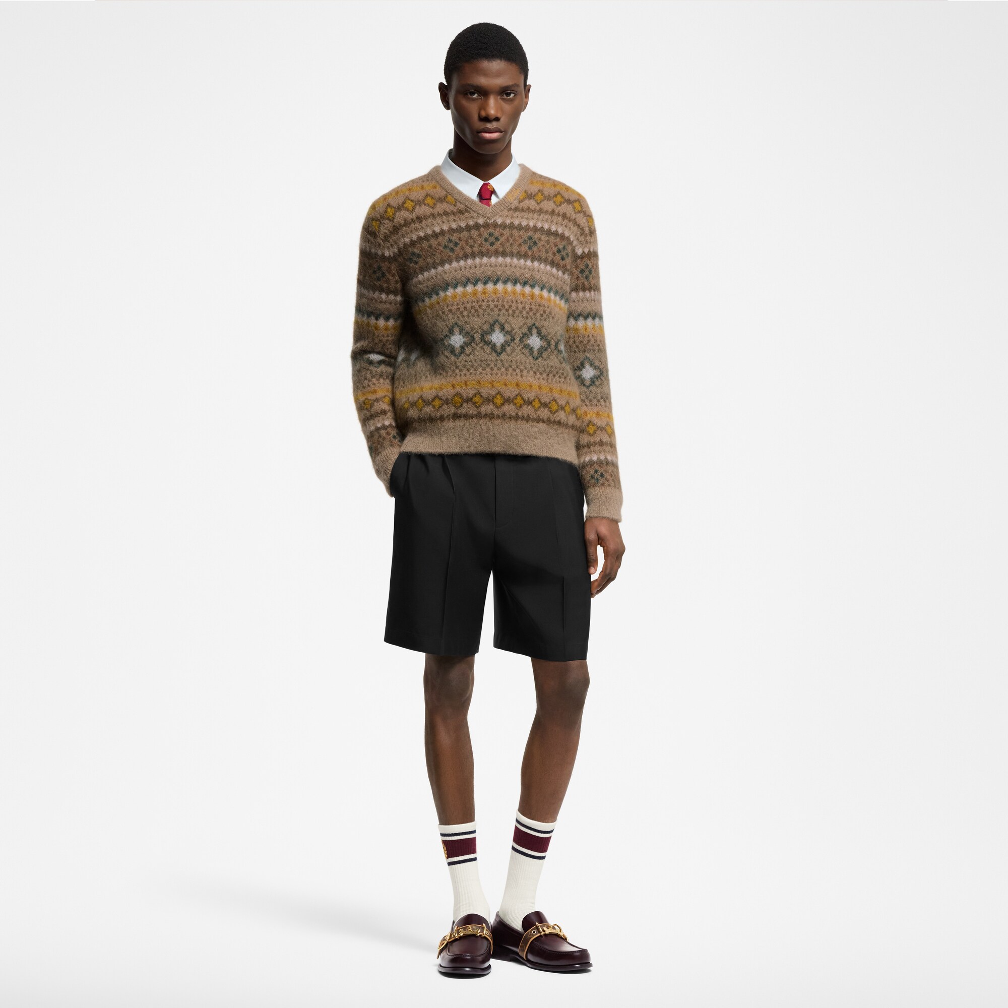 Pullover in misto mohair con motivo Fair Isle  Uomo Abbigliamento Tutti i Capi di Abbigliamento | LOUIS VUITTON (Zoom prodotto)
