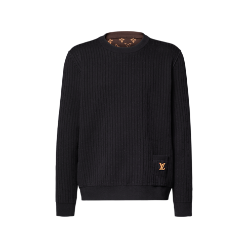 Pullover reversibile a maniche lunghe con iniziali LV front view