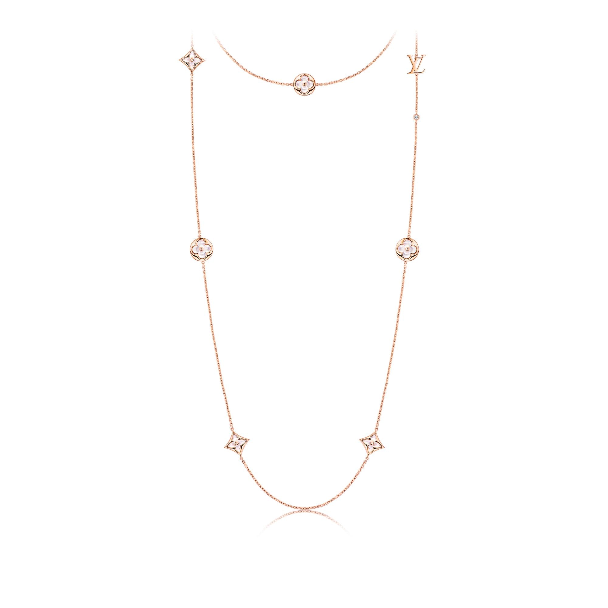 Sautoir Color Blossom BB, oro rosa, madreperla bianca e diamanti  Gioielli Categorie Tutta la Gioielleria | LOUIS VUITTON (Zoom prodotto)