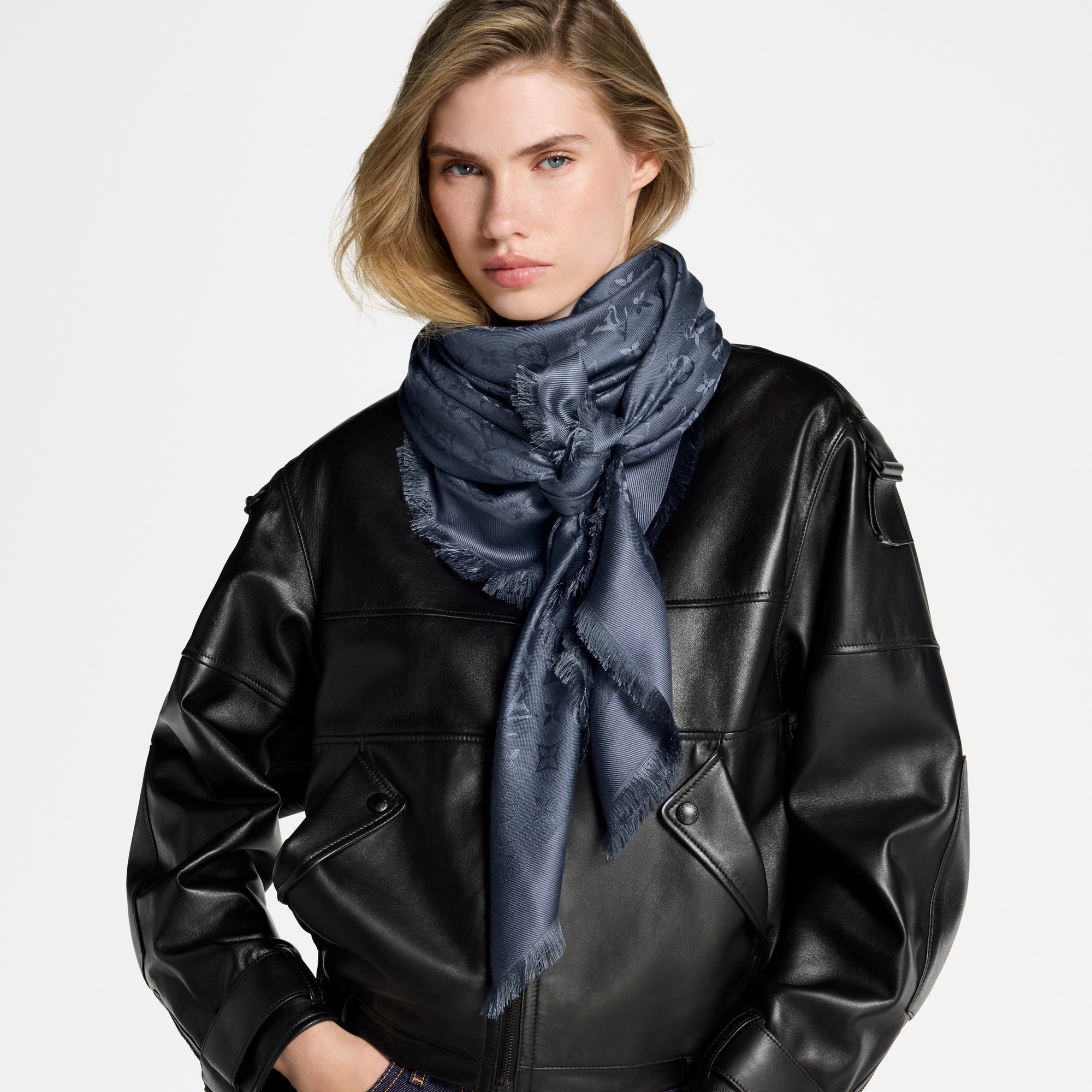 Monogram Shawl Pashmina Louis Vuitton Nera Pashmina 100 Latest