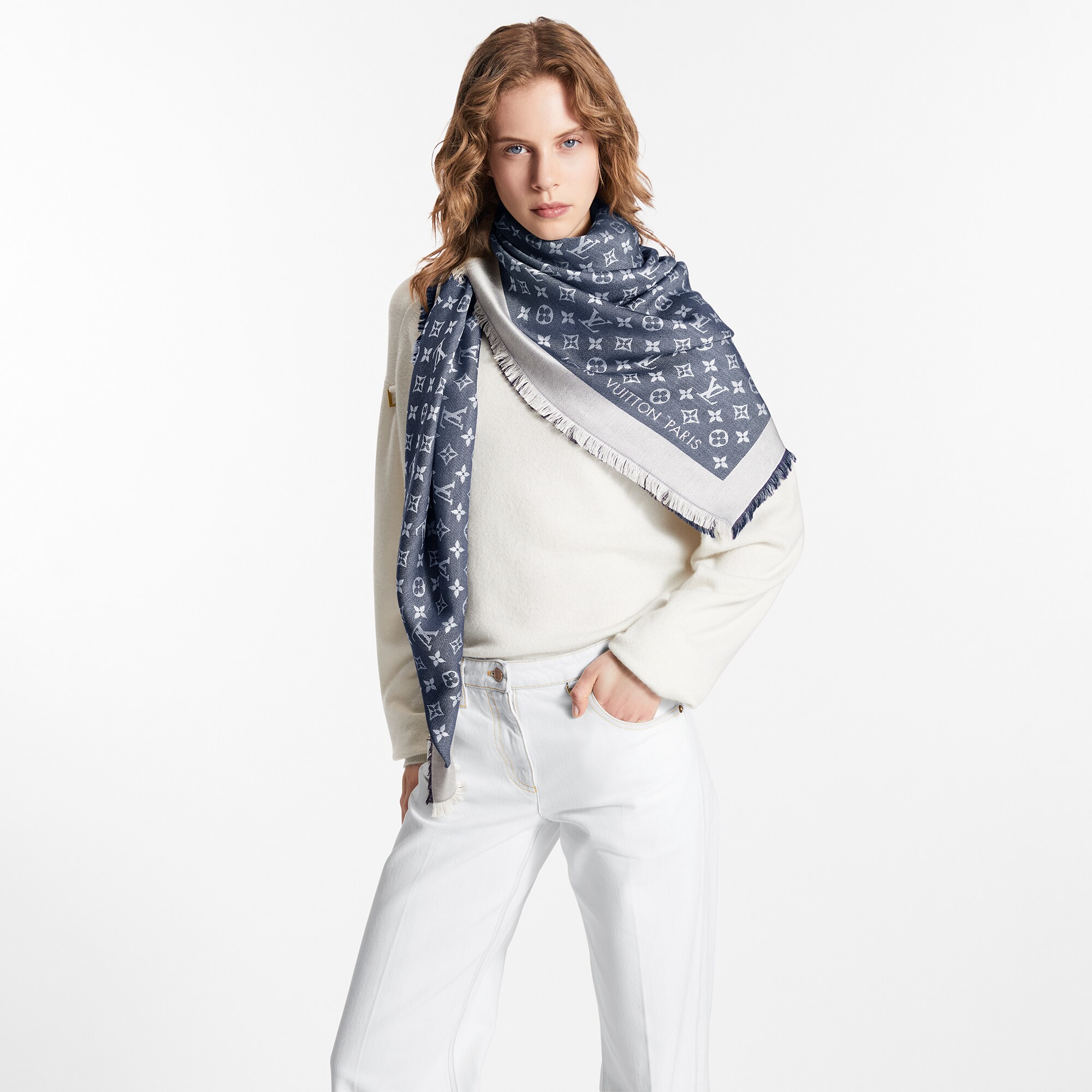 Scialle Monogram Denim S00 Donna Accessori Scialli e Stole | LOUIS VUITTON (Zoom prodotto)