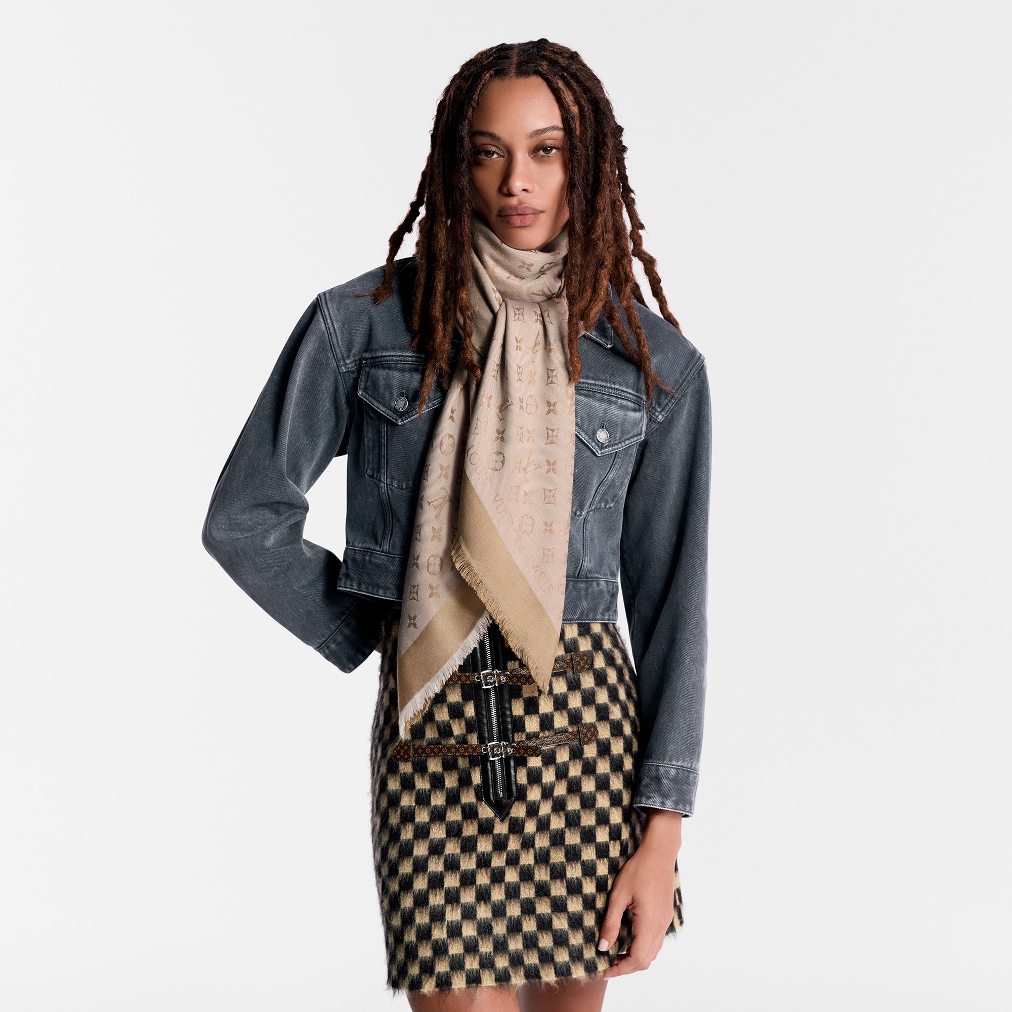 Scialle Monogram Denim S00 Donna Accessori Scialli e Stole | LOUIS VUITTON (Zoom prodotto)