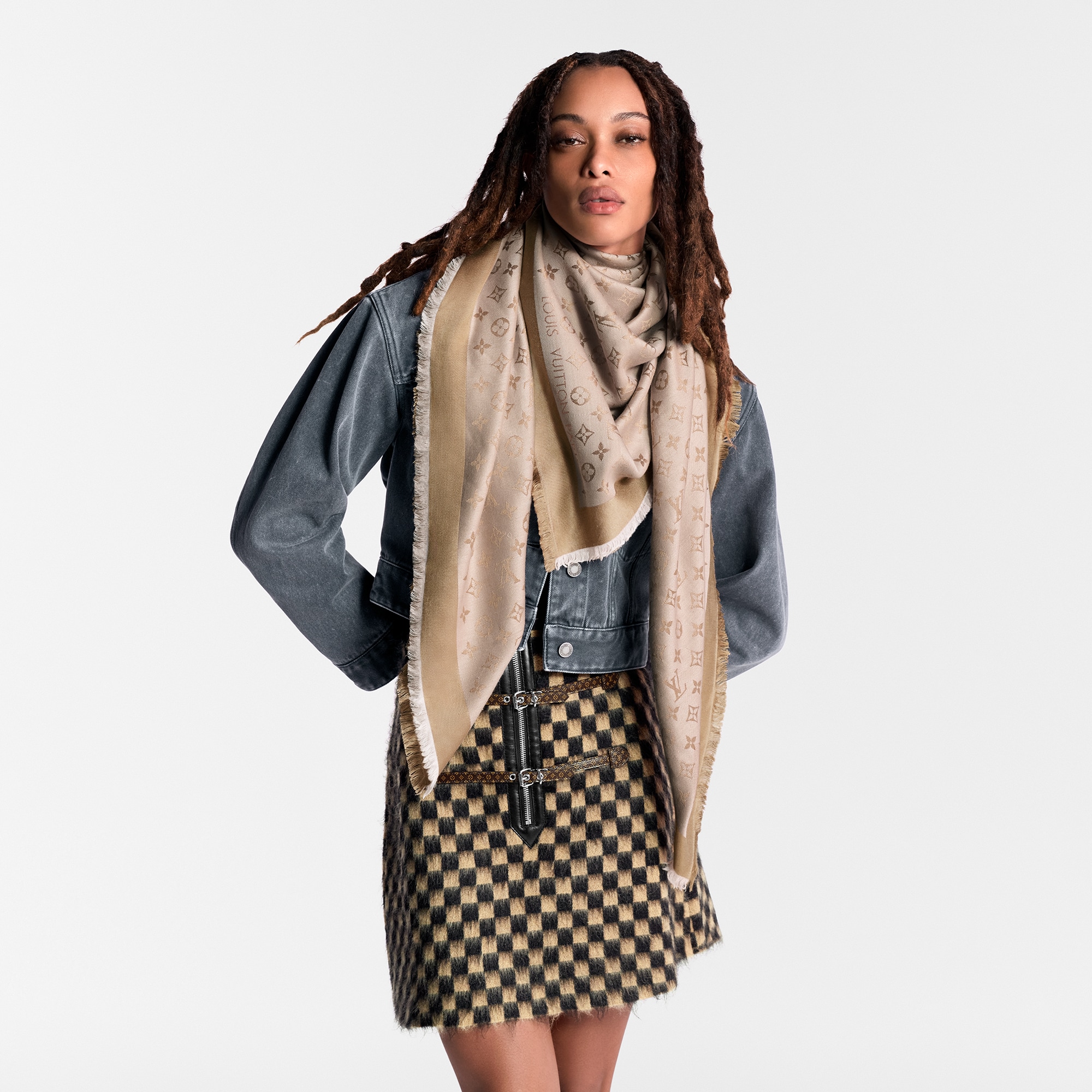 Scialle Monogram Denim S00 Donna Accessori Scialli e Stole | LOUIS VUITTON (Zoom prodotto)