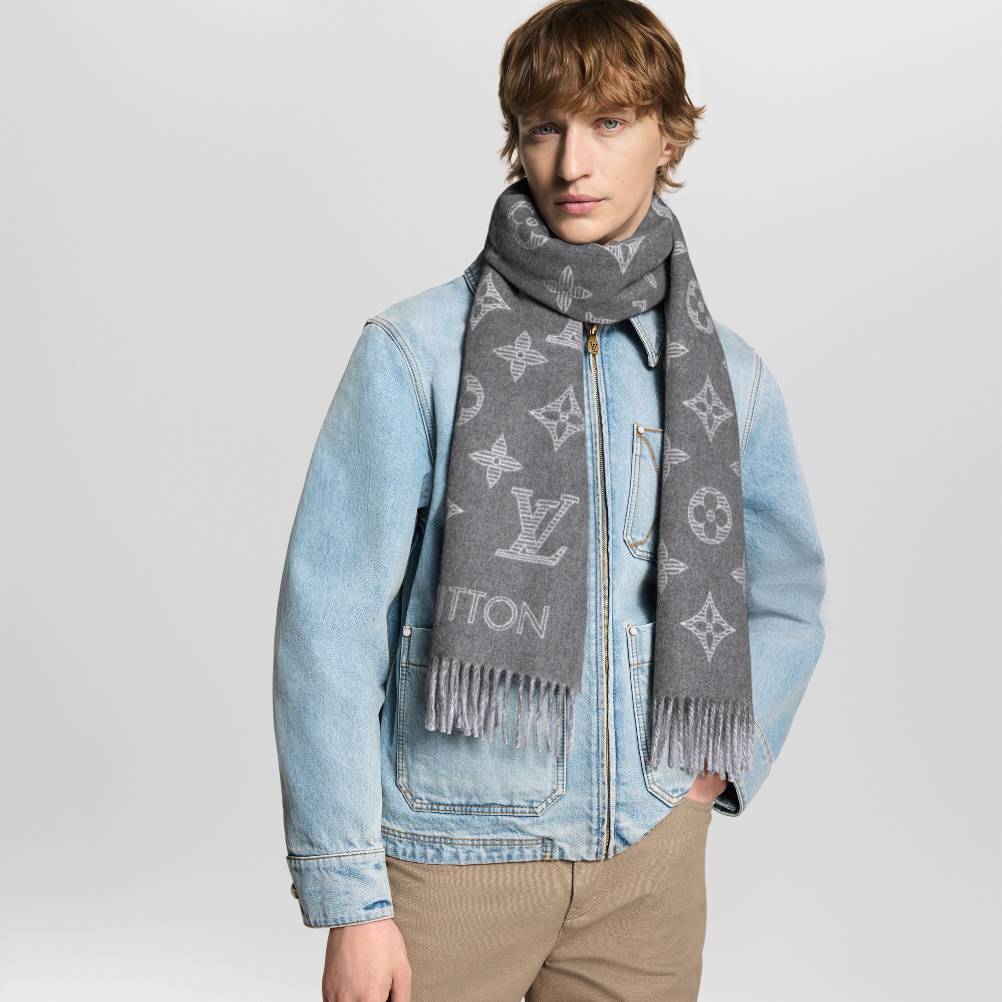 Sciarpa Monogram Shadow S00 Uomo Accessori Sciarpe | LOUIS VUITTON (Zoom prodotto)