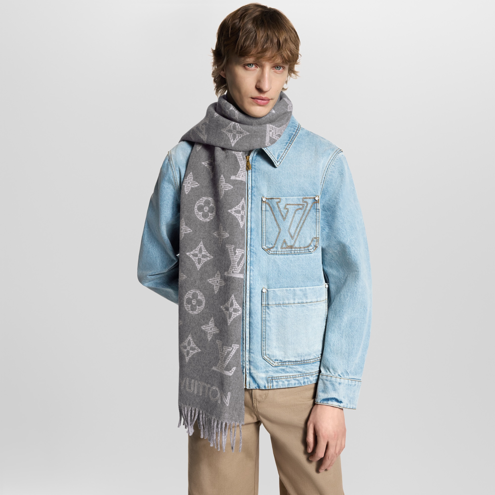Sciarpa Monogram Shadow S00 Uomo Accessori Sciarpe | LOUIS VUITTON (Zoom prodotto)