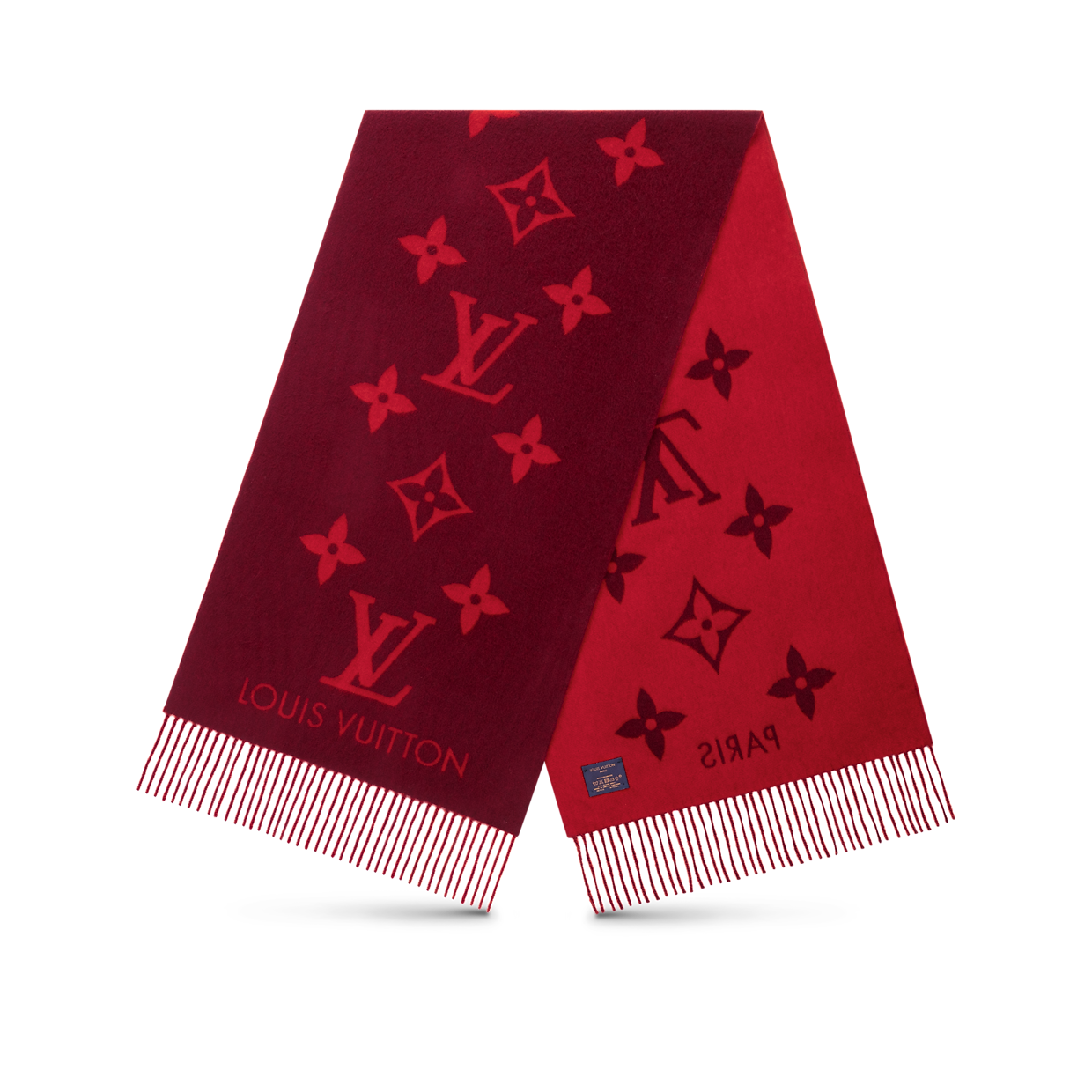 Sciarpa In Lana Di Yak Himalayana Motivo Floreale, Arancione/blu