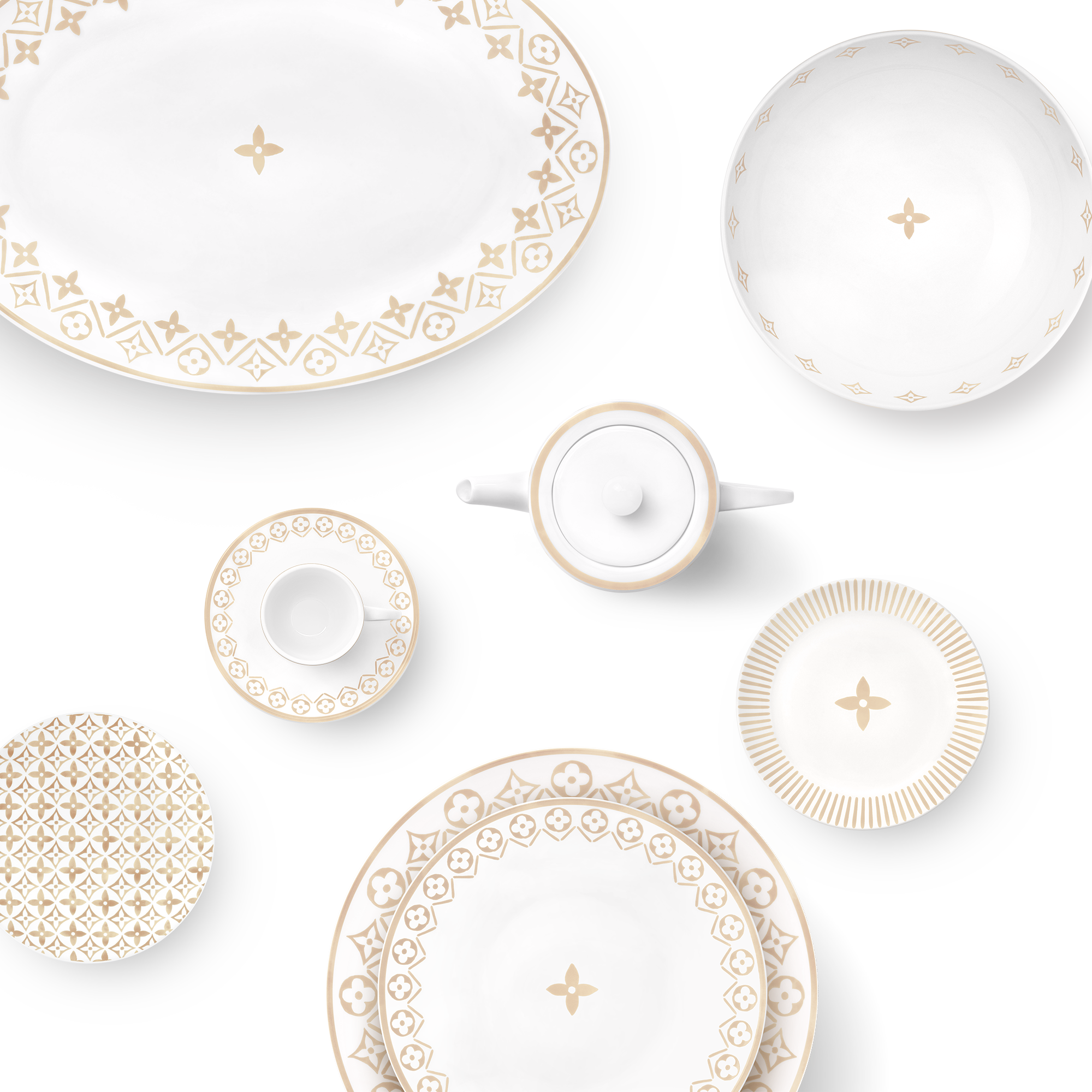 Set Of 2 Dinner Plates Monogram Flower Tile  Bauli, Viaggio e Casa Casa e Art de la Table Art de la Table | LOUIS VUITTON (Zoom prodotto)