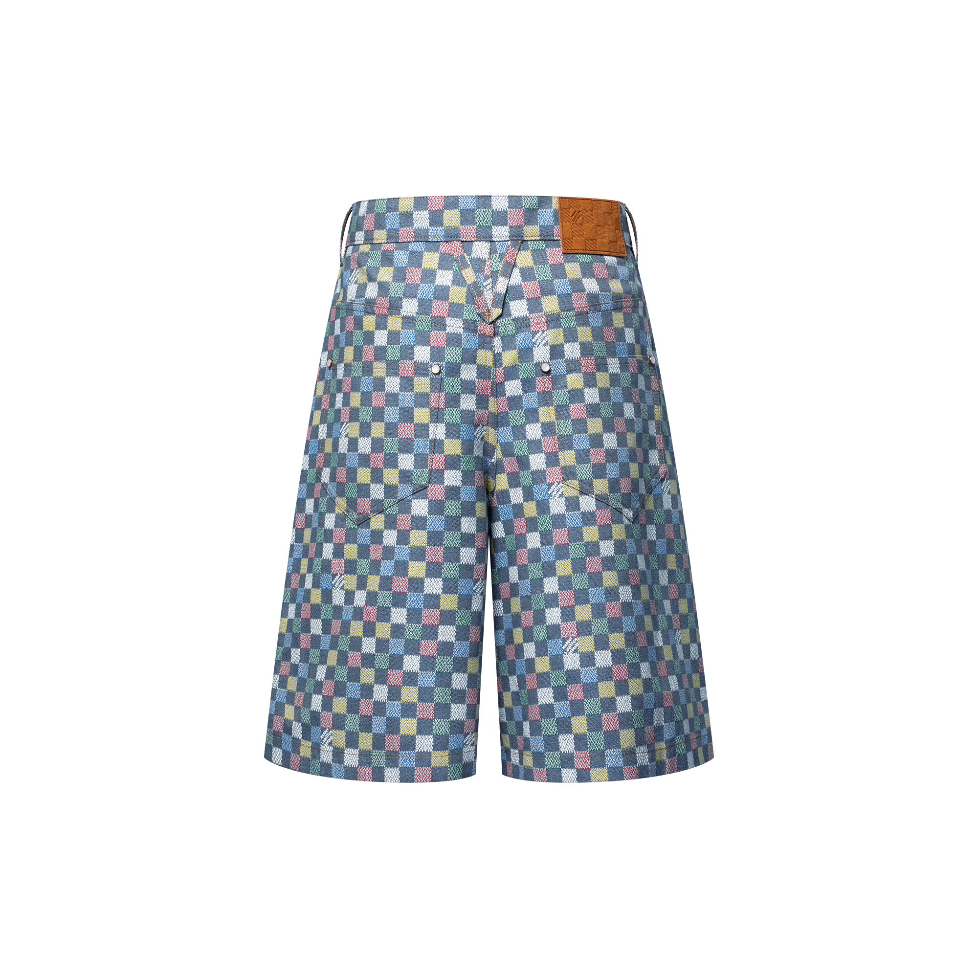 Shorts ampi in chambray con motivo Damier  Uomo Abbigliamento Collezione Denim | LOUIS VUITTON (Zoom prodotto)