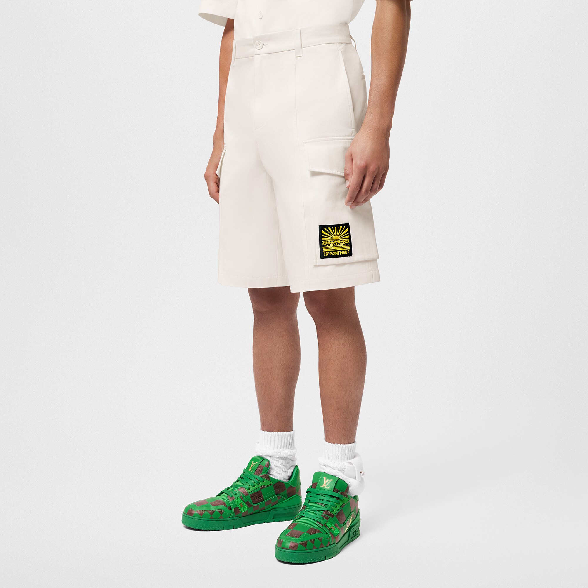 Shorts cargo in cotone con ricami  Uomo Abbigliamento Pantaloni | LOUIS VUITTON (Zoom prodotto)