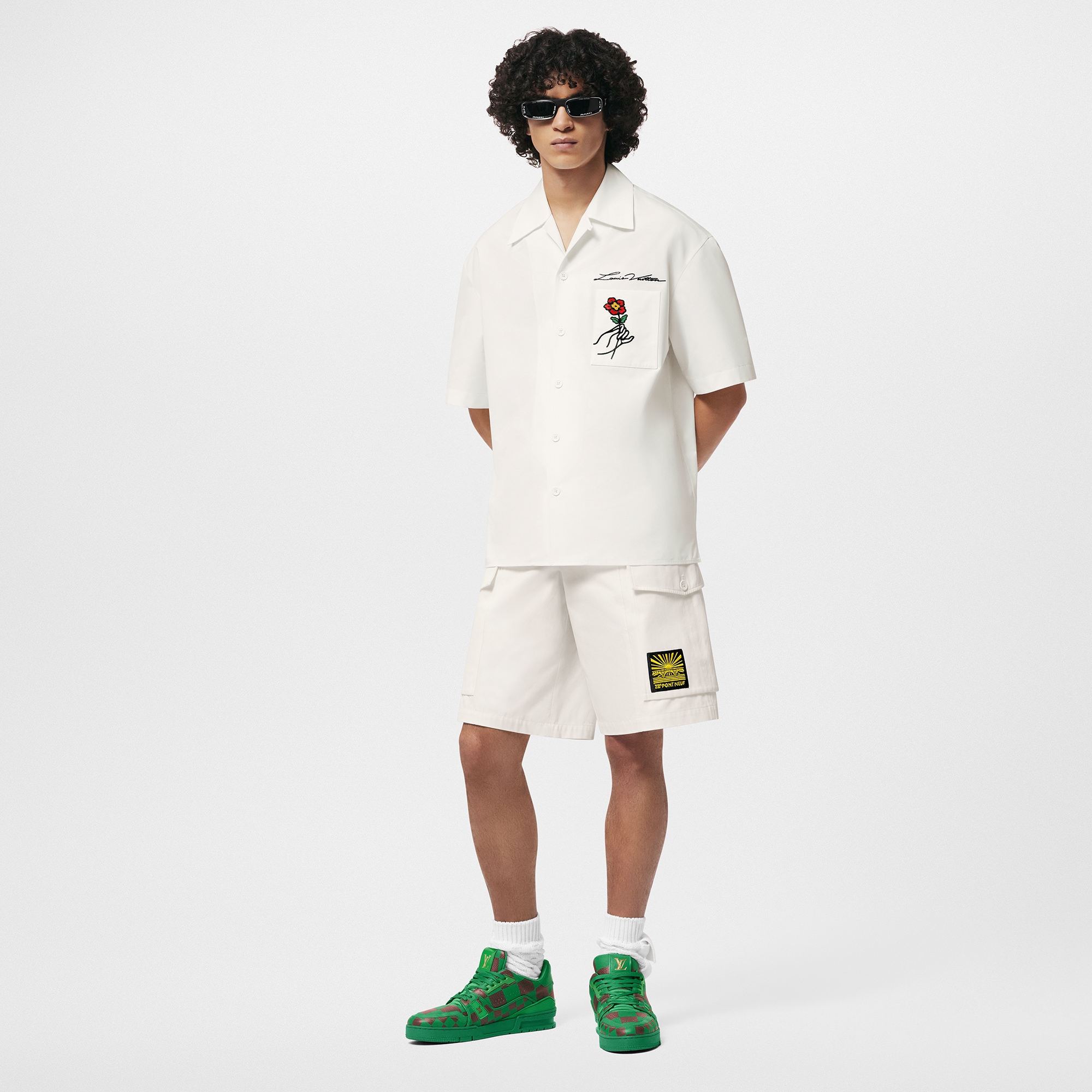 Shorts cargo in cotone con ricami  Uomo Abbigliamento Pantaloni | LOUIS VUITTON (Zoom prodotto)