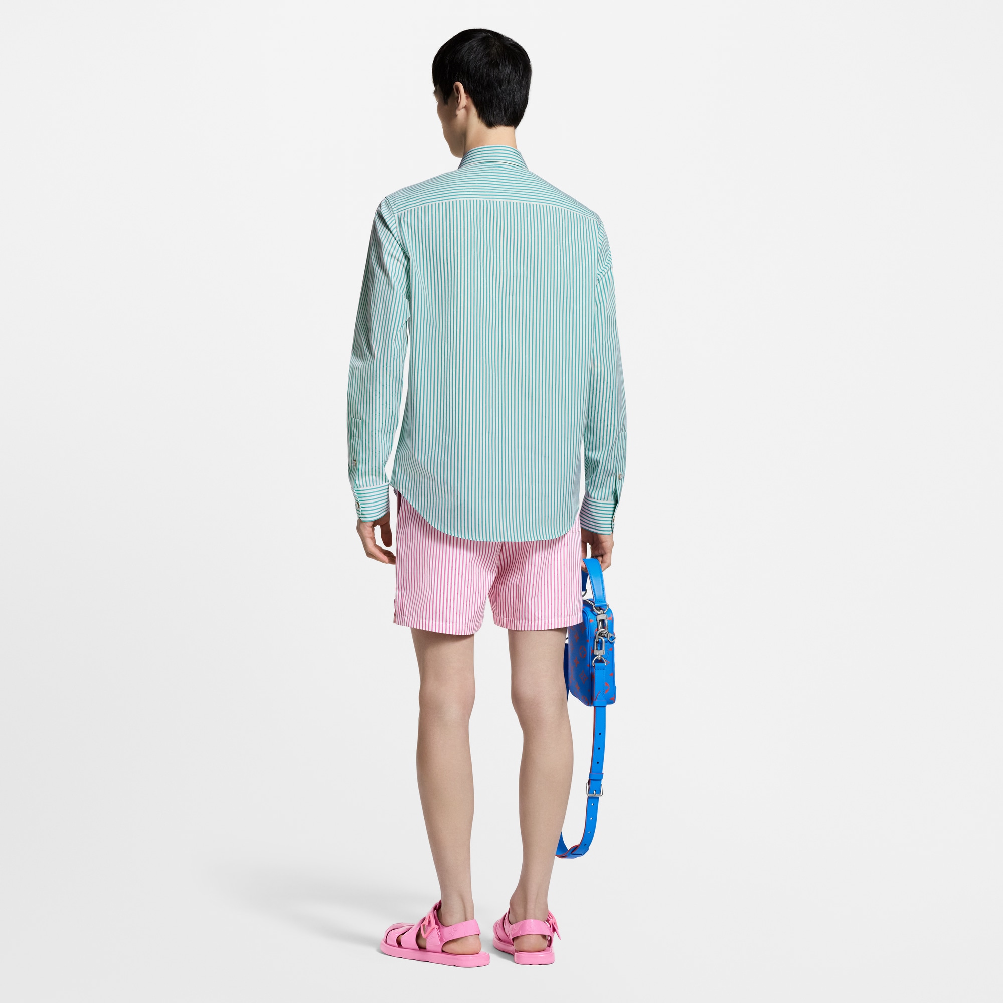 Shorts casual con motivo Monogram e a righe  Uomo Abbigliamento Pantaloni | LOUIS VUITTON (Zoom prodotto)