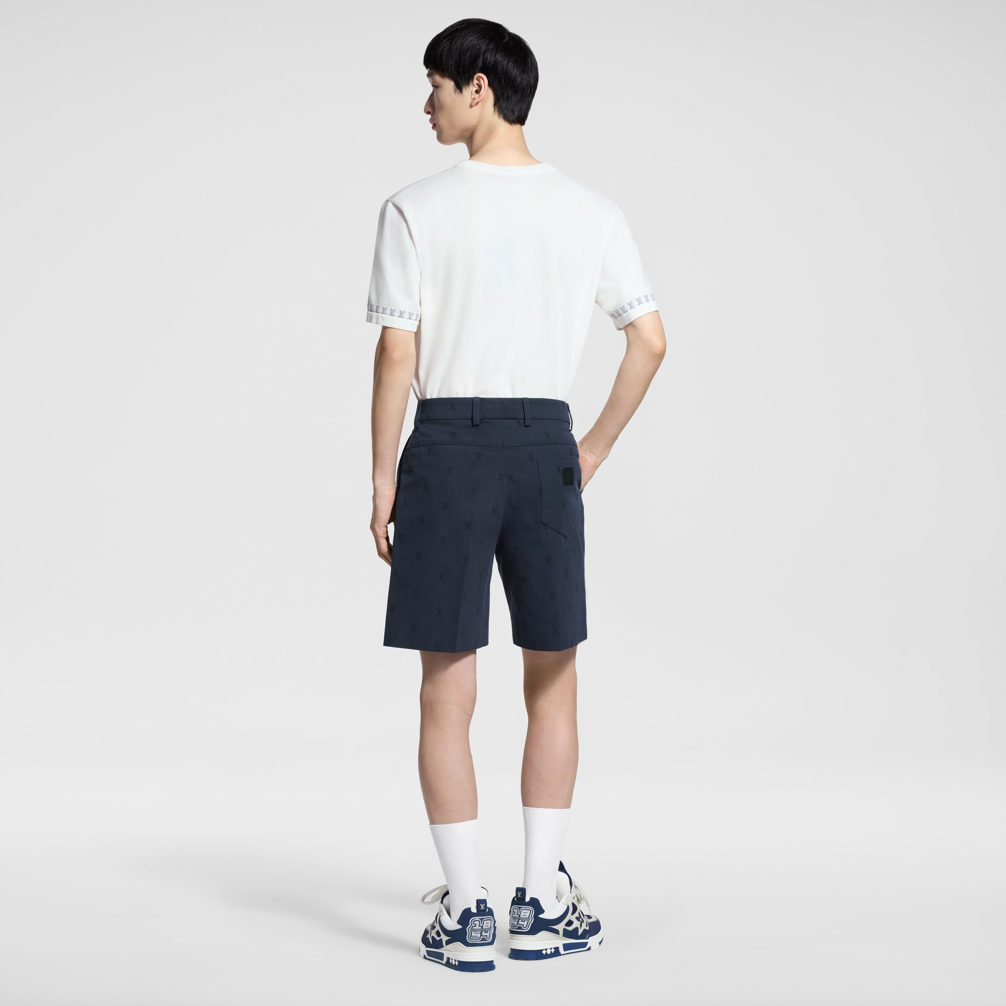 Shorts chino in cotone con firme LV Blason  Uomo Abbigliamento Pantaloni | LOUIS VUITTON (Zoom prodotto)