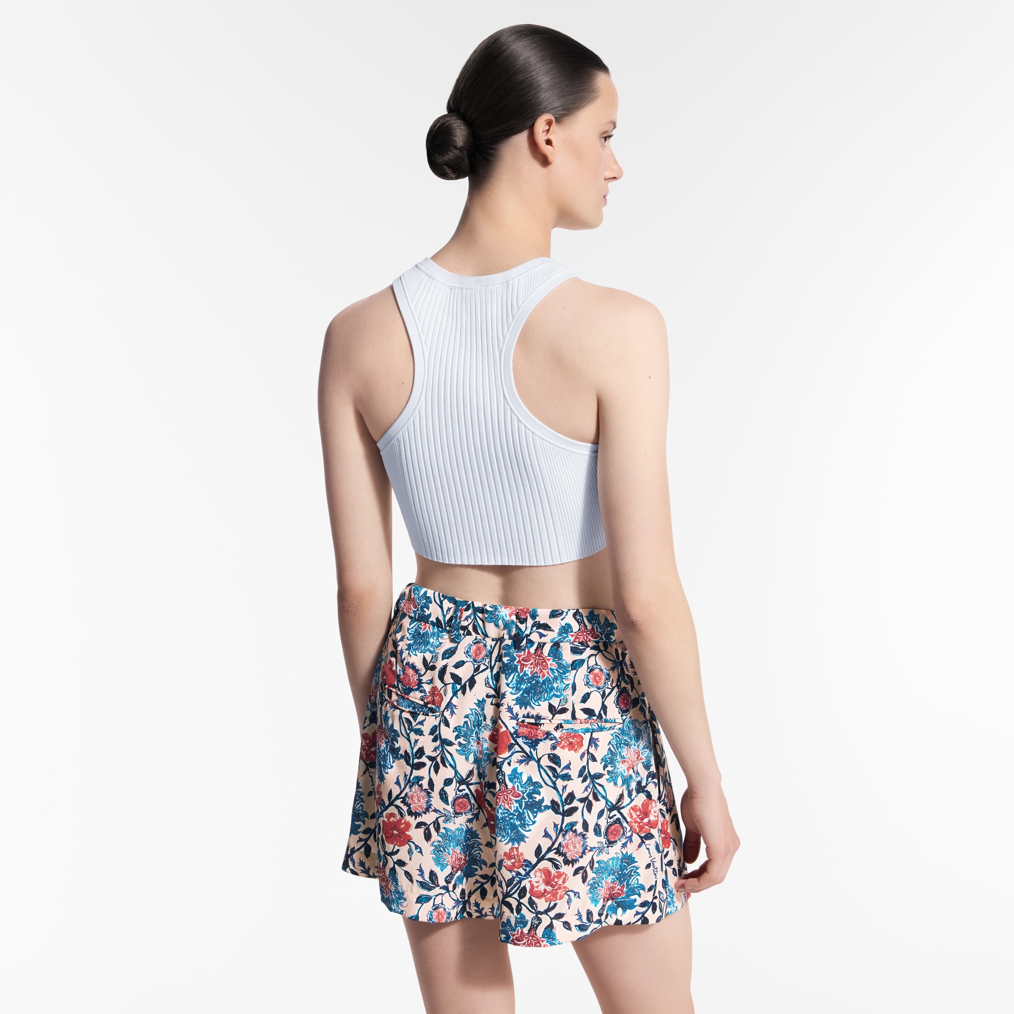 Shorts con motivo floreale e pieghe  Donna Abbigliamento Gonne e Shorts | LOUIS VUITTON (Zoom prodotto)