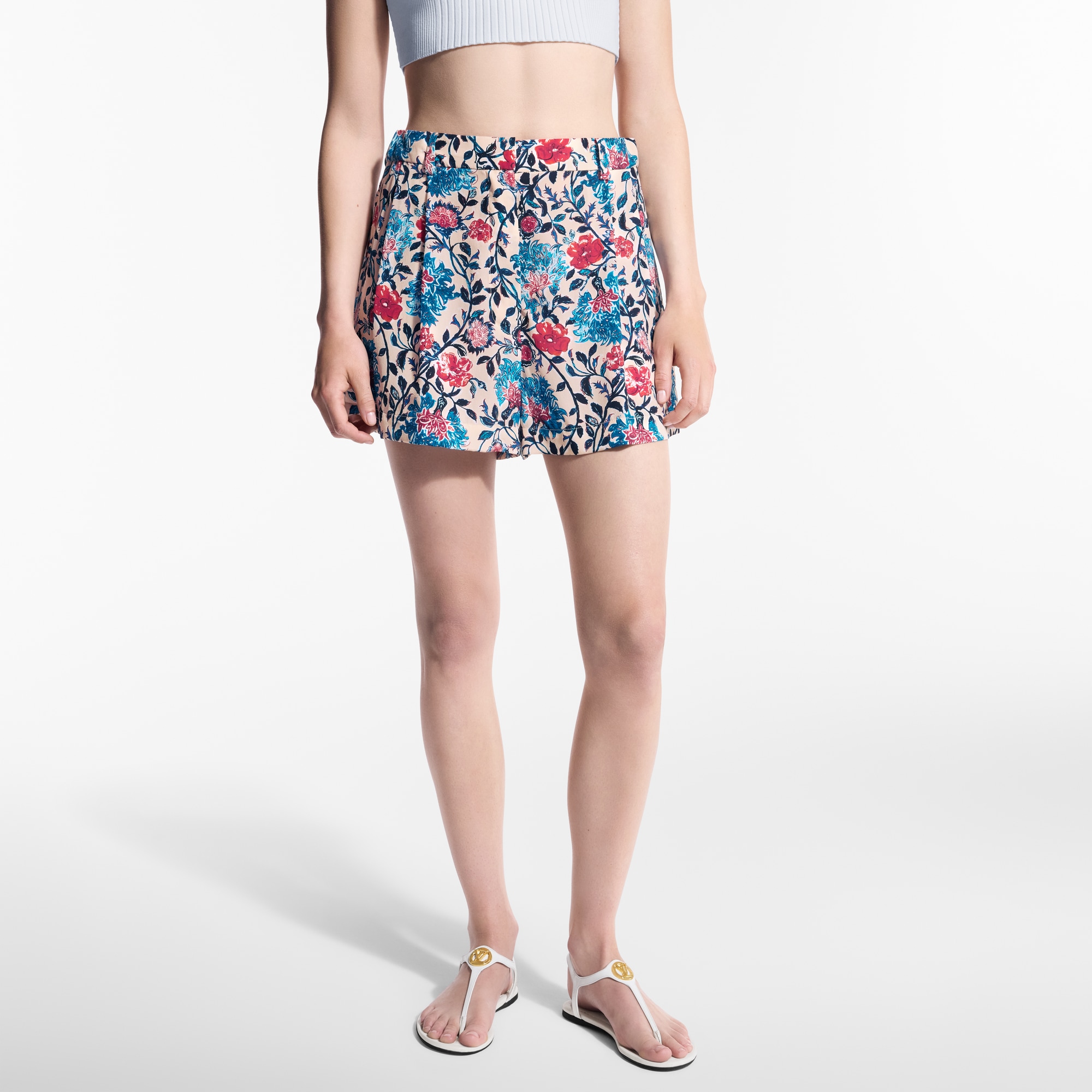 Shorts con motivo floreale e pieghe  Donna Abbigliamento Gonne e Shorts | LOUIS VUITTON (Zoom prodotto)