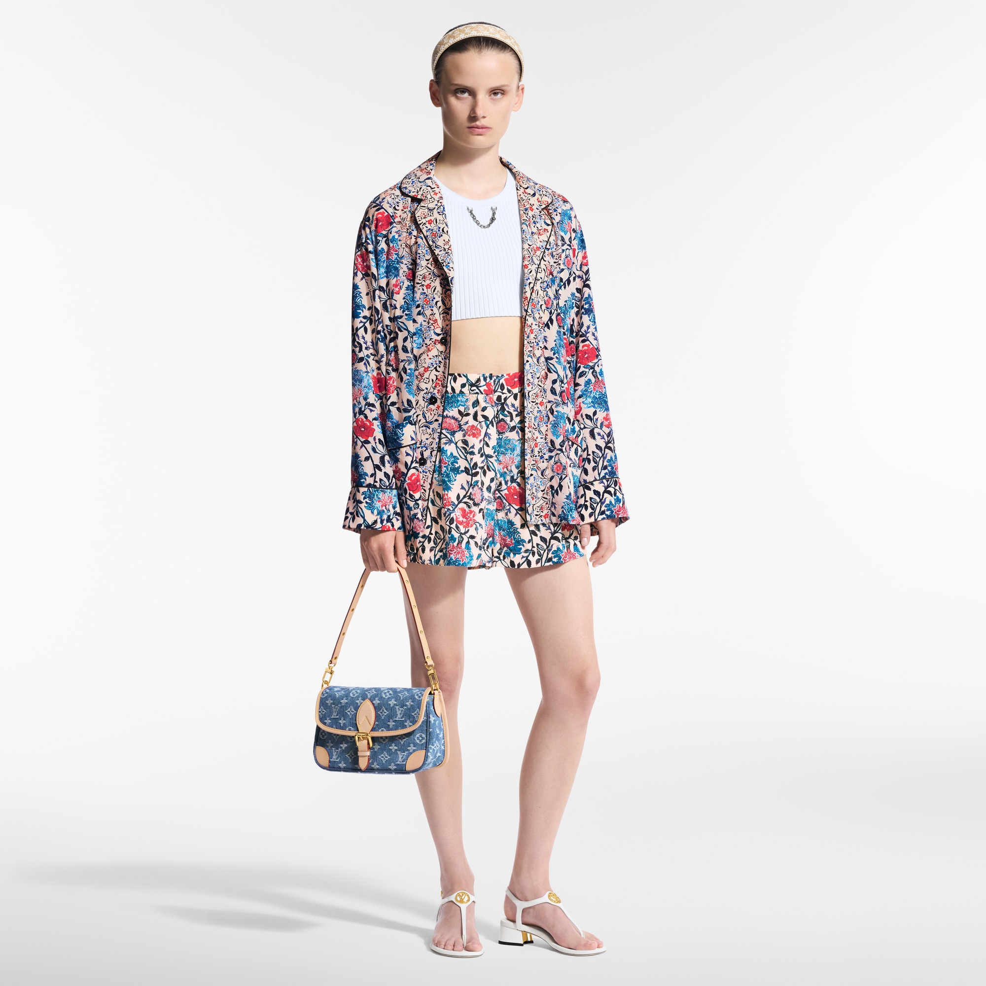 Shorts con motivo floreale e pieghe  Donna Abbigliamento Gonne e Shorts | LOUIS VUITTON (Zoom prodotto)