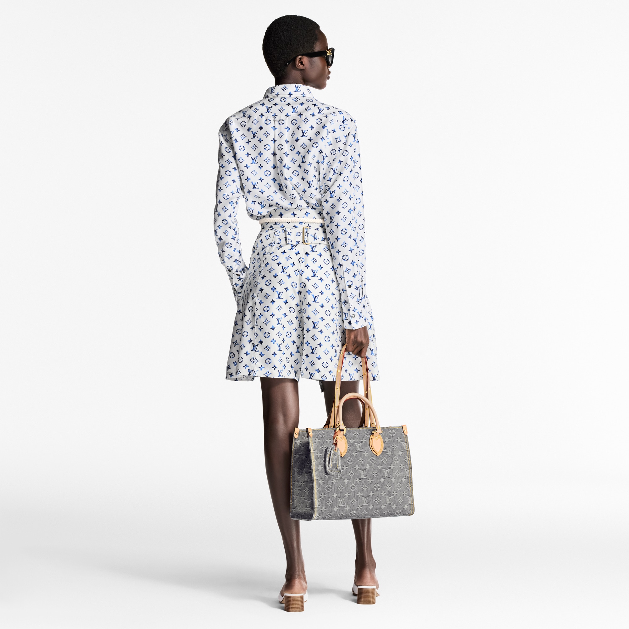 Shorts con motivo Monogram Aquarelle e cintura  Donna Abbigliamento Gonne e Shorts | LOUIS VUITTON (Zoom prodotto)
