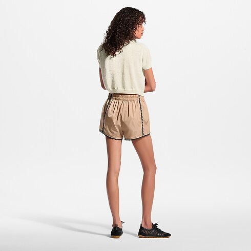 Shorts da jogging con finiture in pizzo Donna Collezione High Summer } | LOUIS VUITTON (Zoom prodotto)