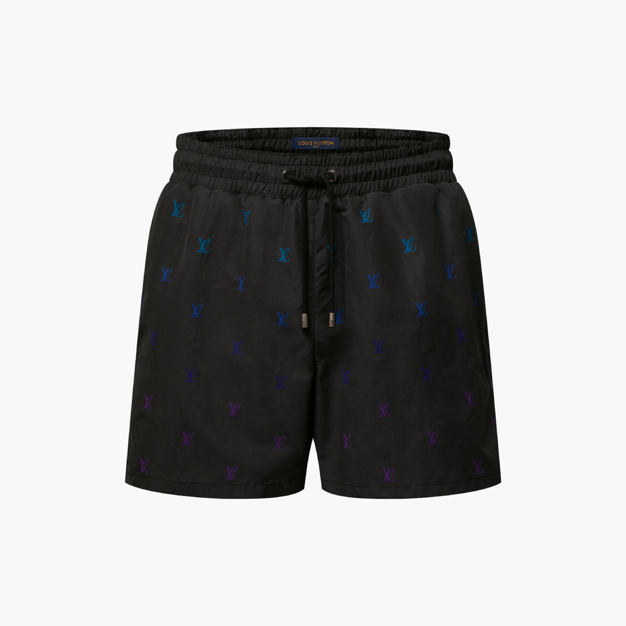 Shorts da mare con firme LV Blason ricamate effetto sfumato